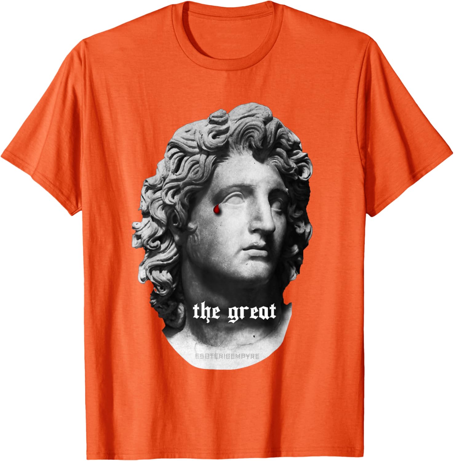 Alexander the Great Bust T-Shirt with Unique Bloody Teardrop Design - 6
