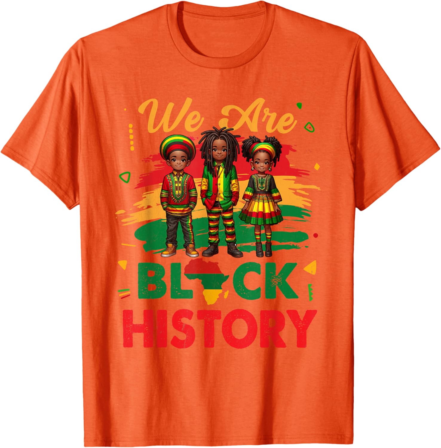 Black History Month Map T-Shirt for African Kids Boys and Girls - 15