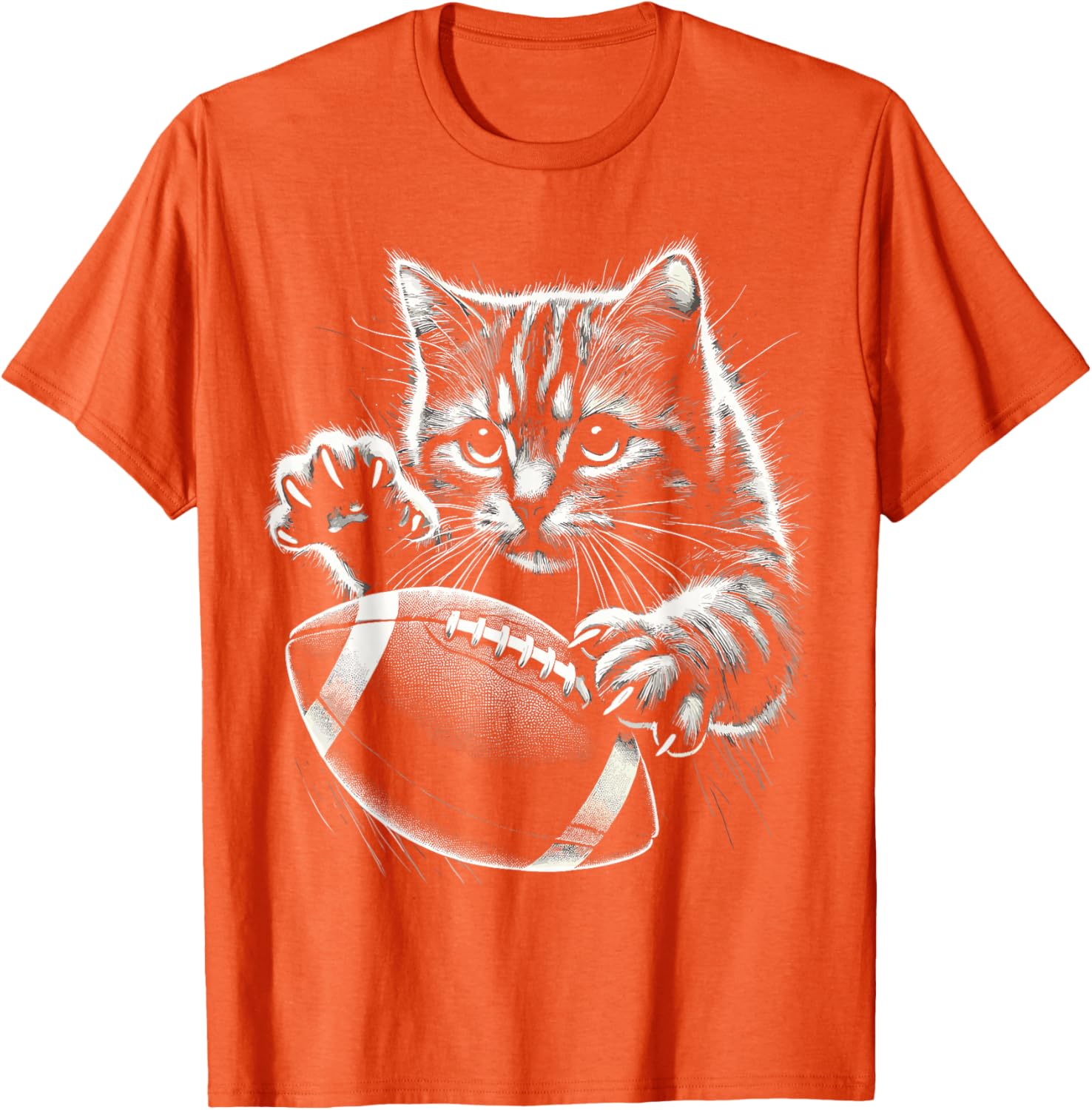 Funny American Football Cat T-Shirt for Pet Lovers and Sports Fans - 4