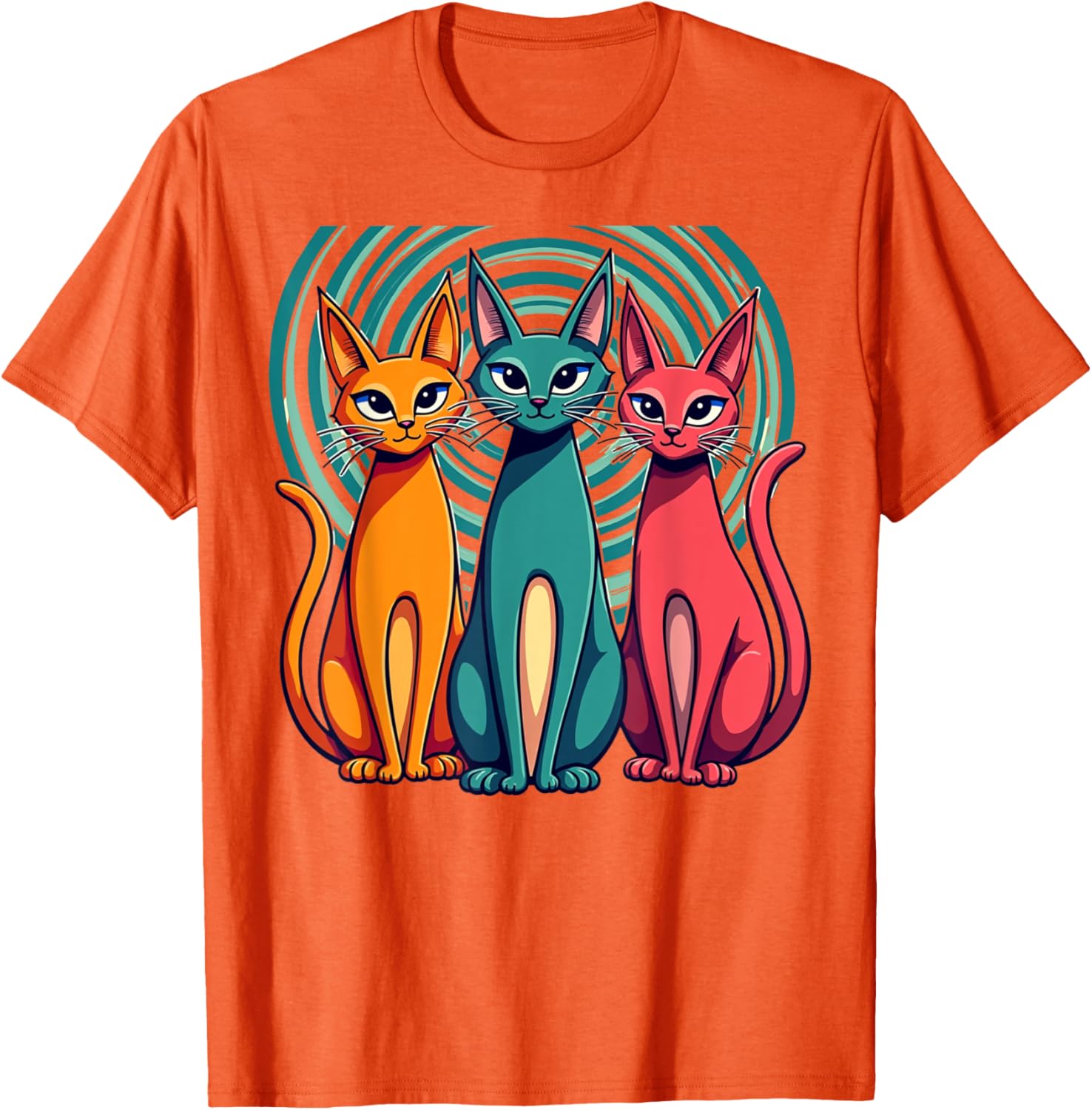 Vintage Retro Mid-Century Modern Cats T-Shirt 50s 60s Style Fashion - 8