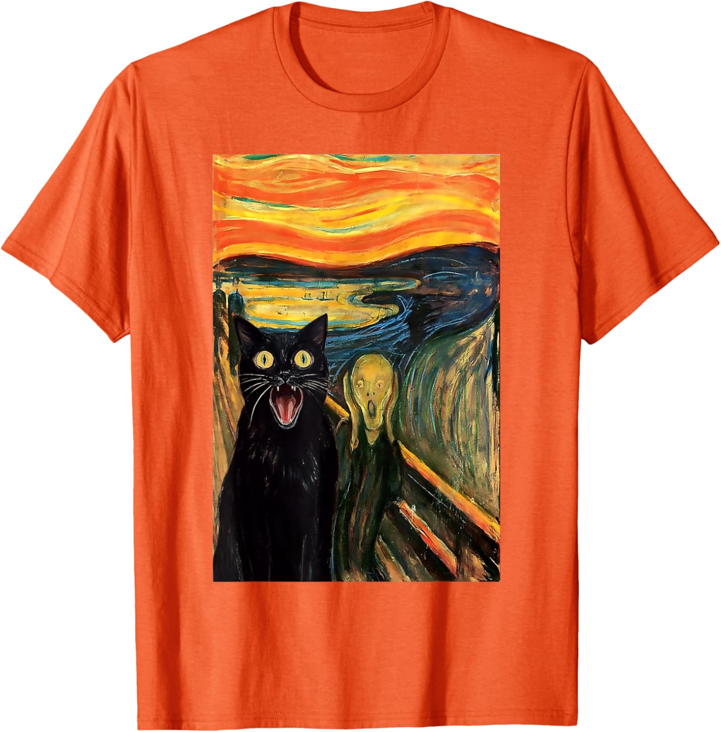 Funny Black Cat Scream Parody T-Shirt for Cat Lovers and Fans - 4