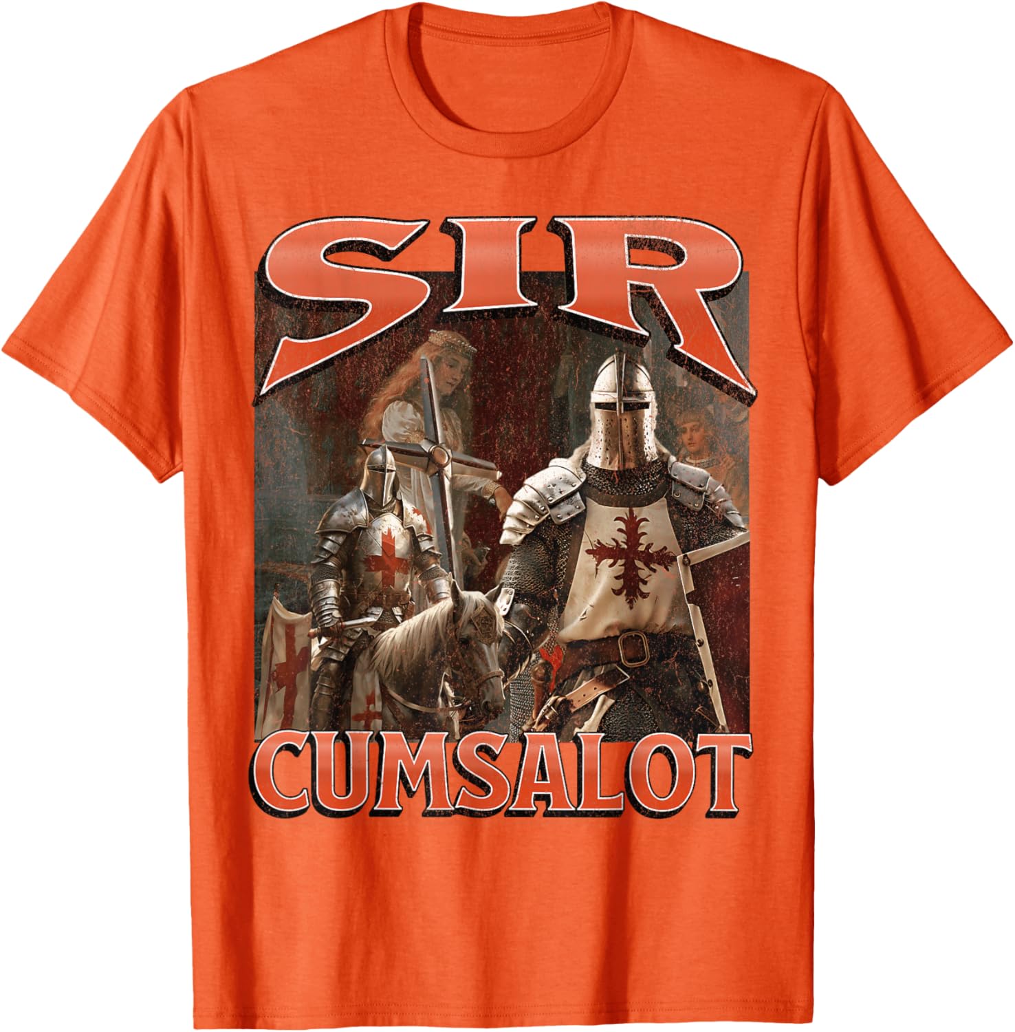 Humorous Sir Cumsalot Knight Meme Bootleg Graphic T-Shirt for Fun Fashion - 20