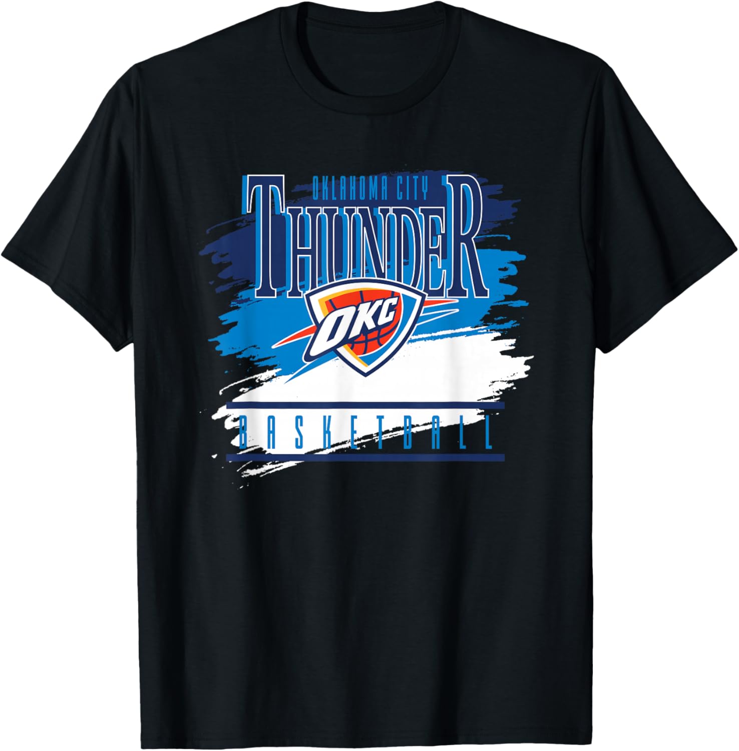 Oklahoma City Thunder Spilled Paint T-Shirt for Fans and Collectors - 1
