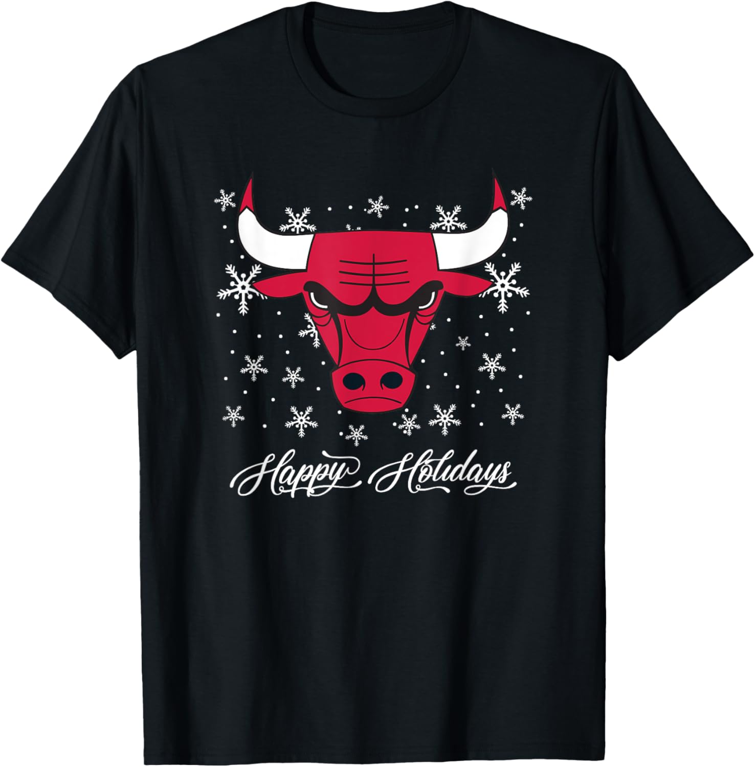 Men's Chicago Bulls Winter Wishes T-Shirt for Sports Fans and Outdoors - 1