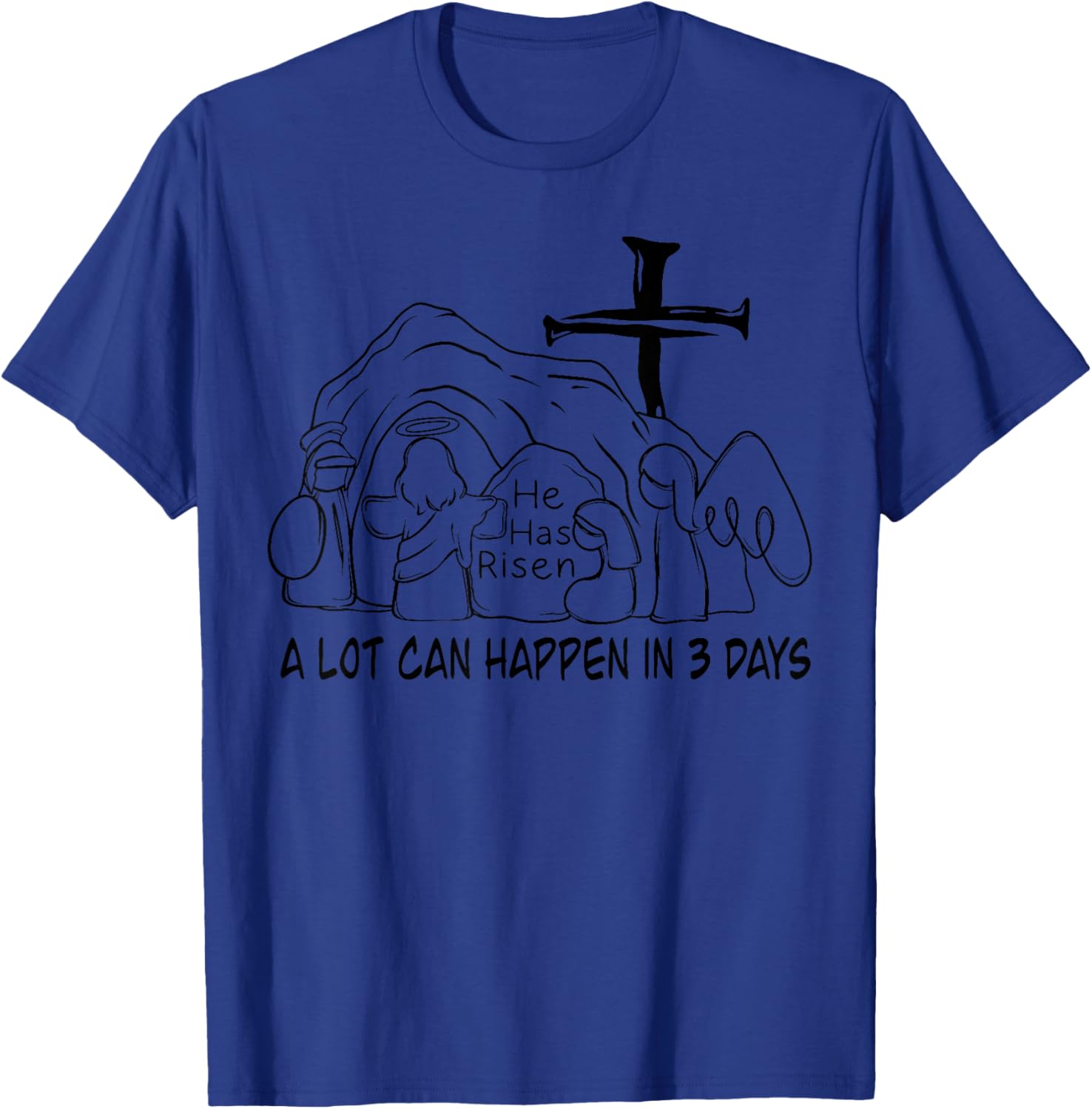 Retro Christian Easter T-Shirt A Lot Can Happen In 3 Days Fun Design - 1