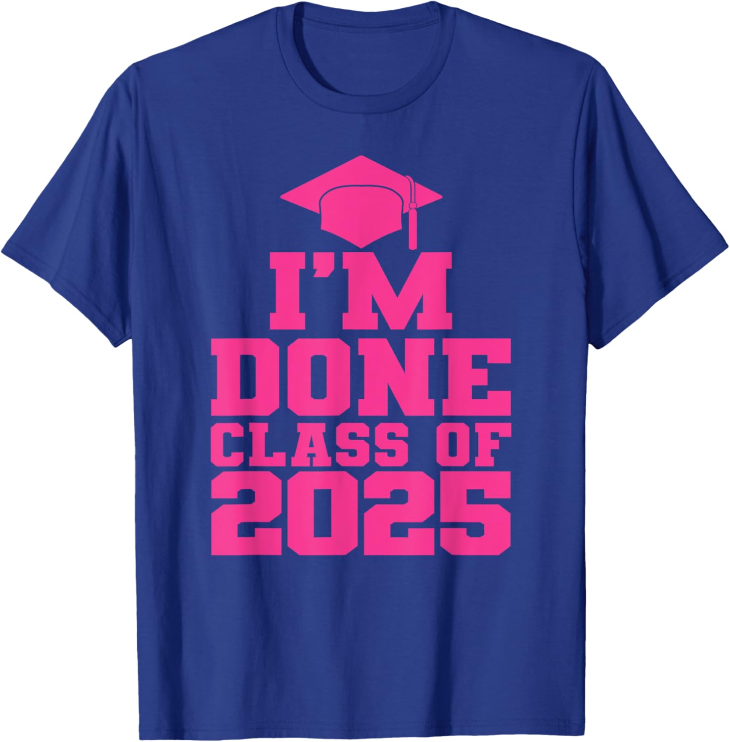 Fun Pink Graduation T-Shirt for Class of 2025 Women and Girls - 3