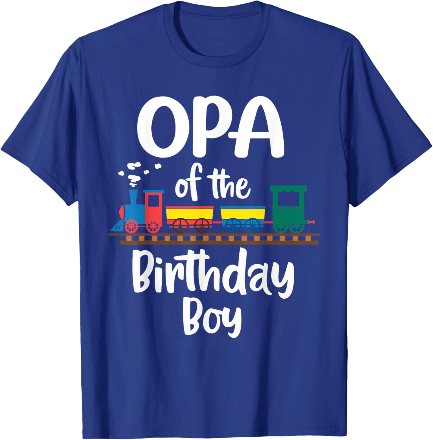 Opa of the Birthday Boy Train Toys Grandpa T-Shirt for Two Year Celebration - 7