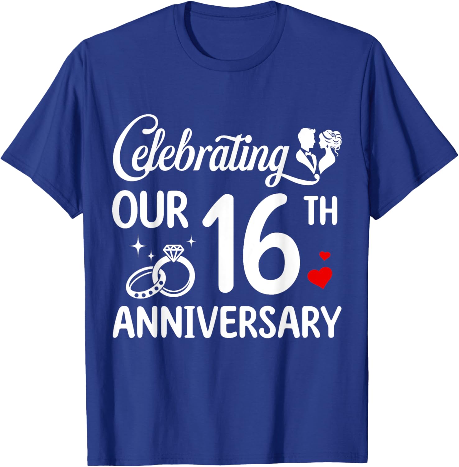 16th Wedding Anniversary T-Shirt for Couples - Celebrate 16 Years Together - 5