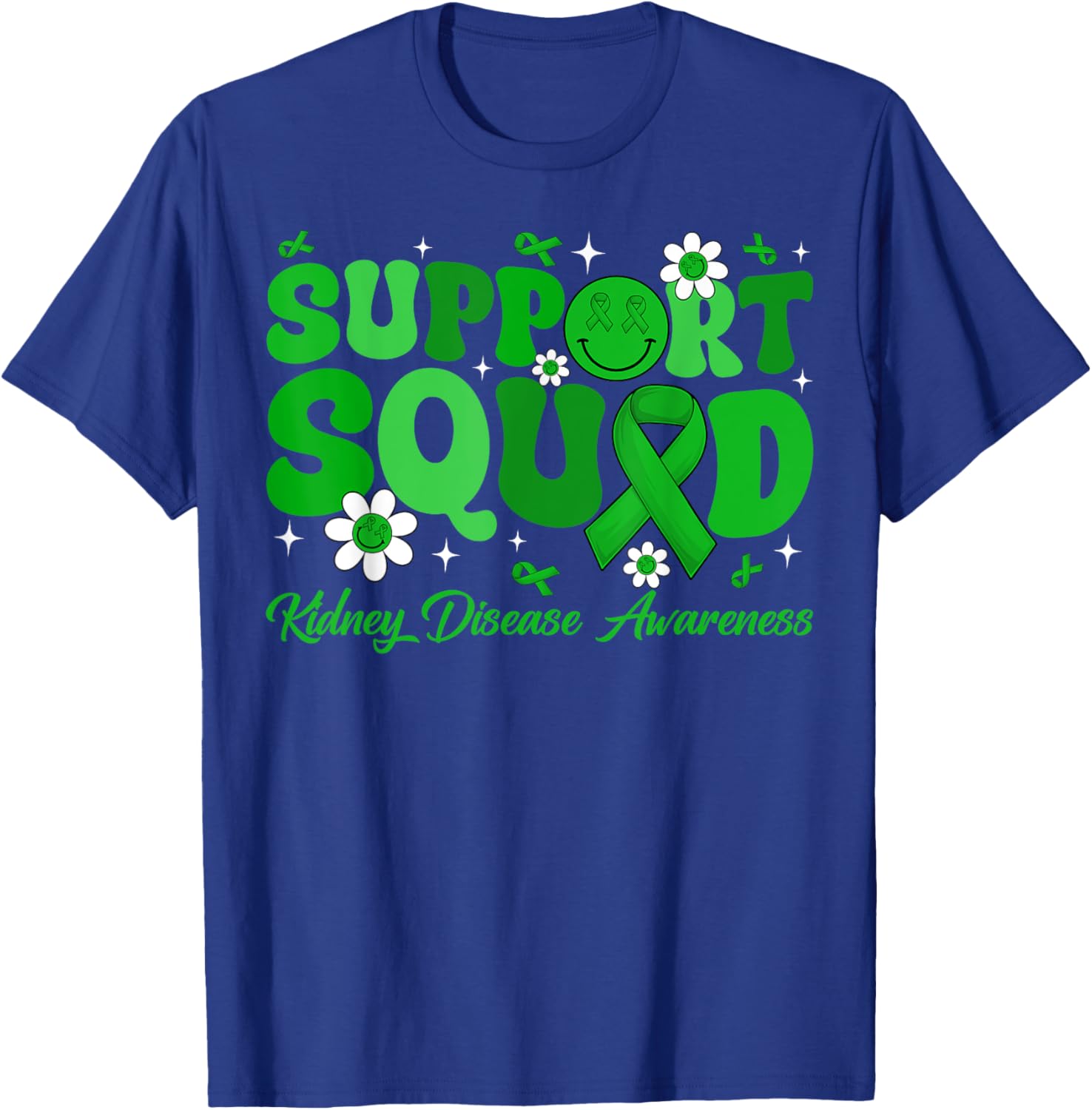 Groovy Support Squad Kidney Disease Awareness Green Ribbon T-Shirt - 29