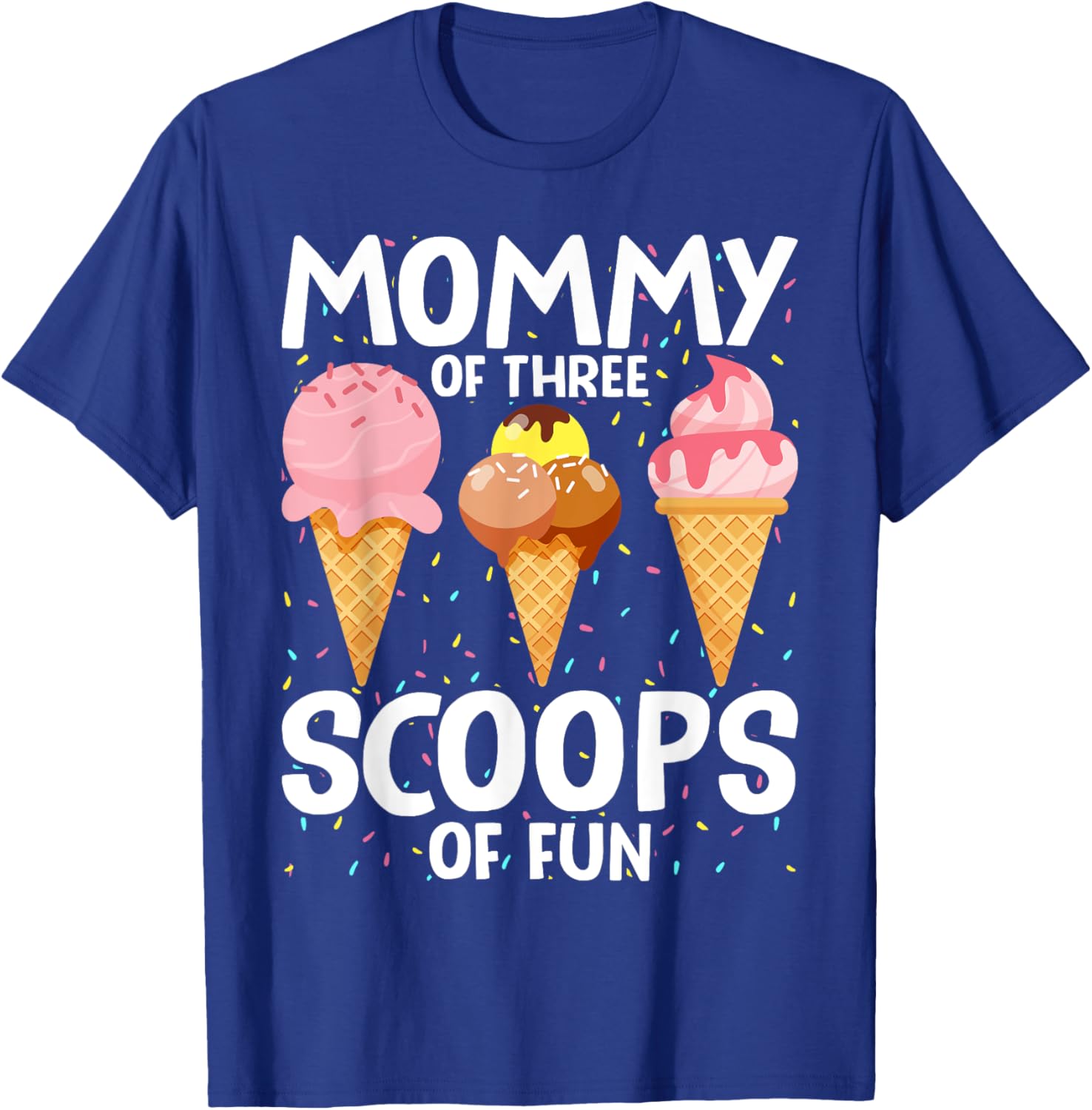Mommy Mom Ice Cream Birthday T-Shirt for Three Scoops of Fun - 7