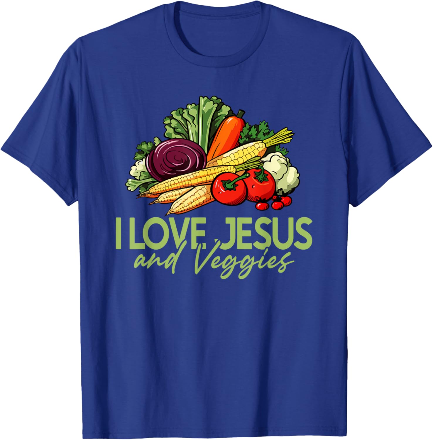 I Love Jesus and Veggies T-Shirt for Vegans and Vegetarians - 10