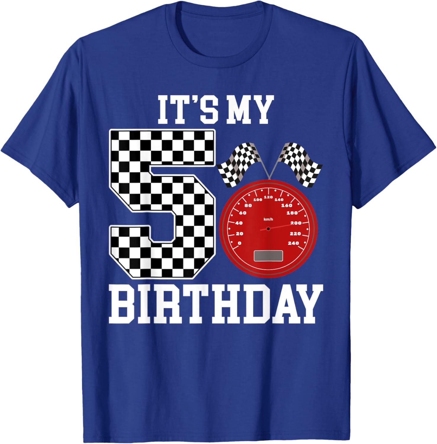Boys 5th Birthday Racing Car Flag T-Shirt Fun Gift for Kids - 6