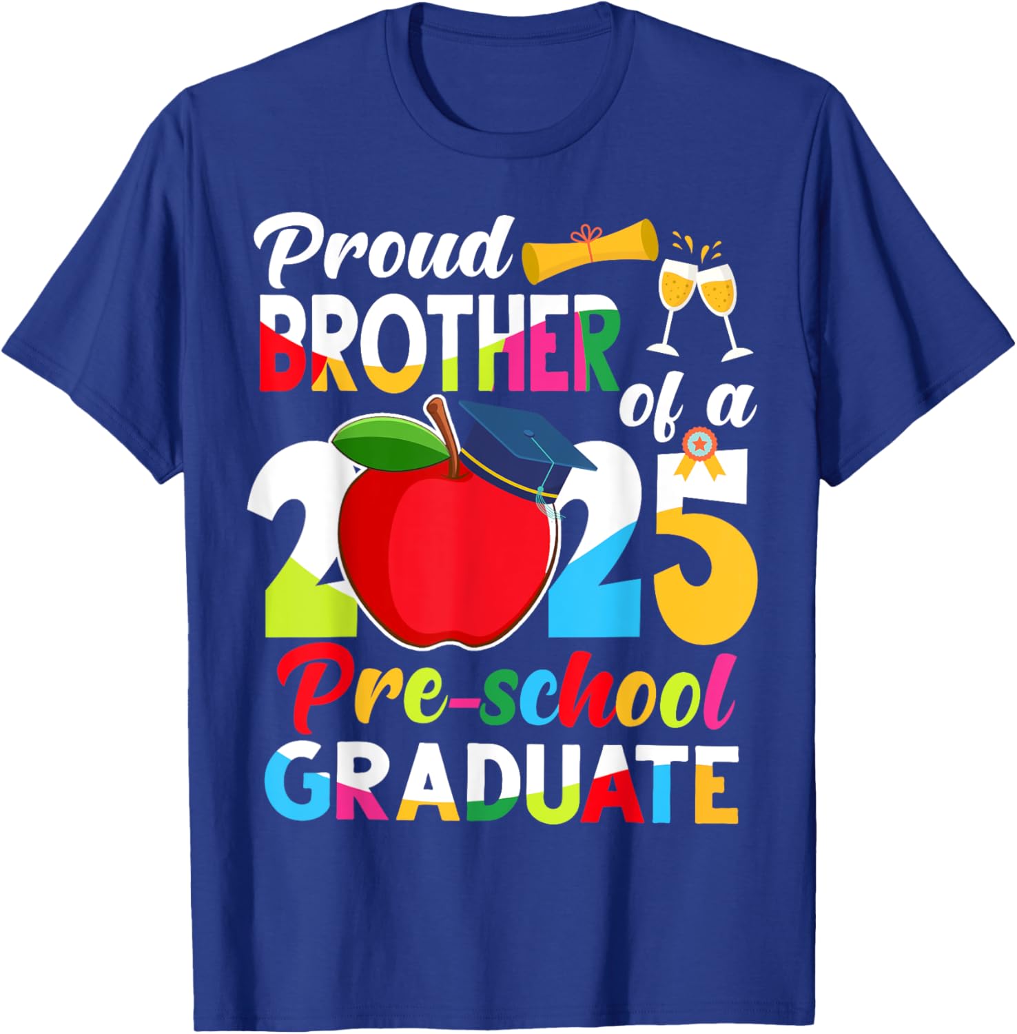 Proud Brother of 2025 Pre-K Graduate Graduation T-Shirt for Kids - 4