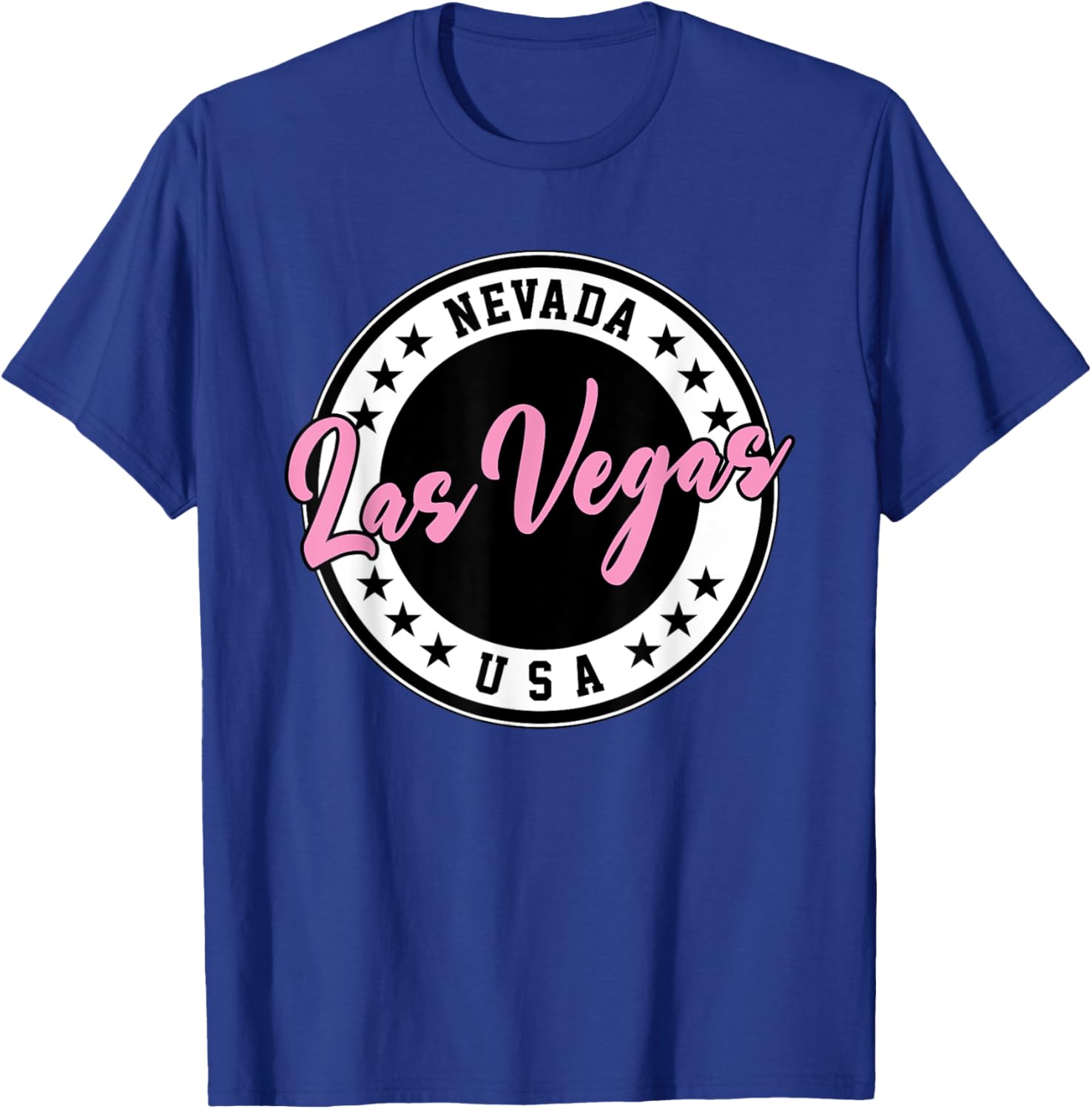 Las Vegas Nevada Pink Script Circle T-Shirt for Fun Fashion Lovers - 6