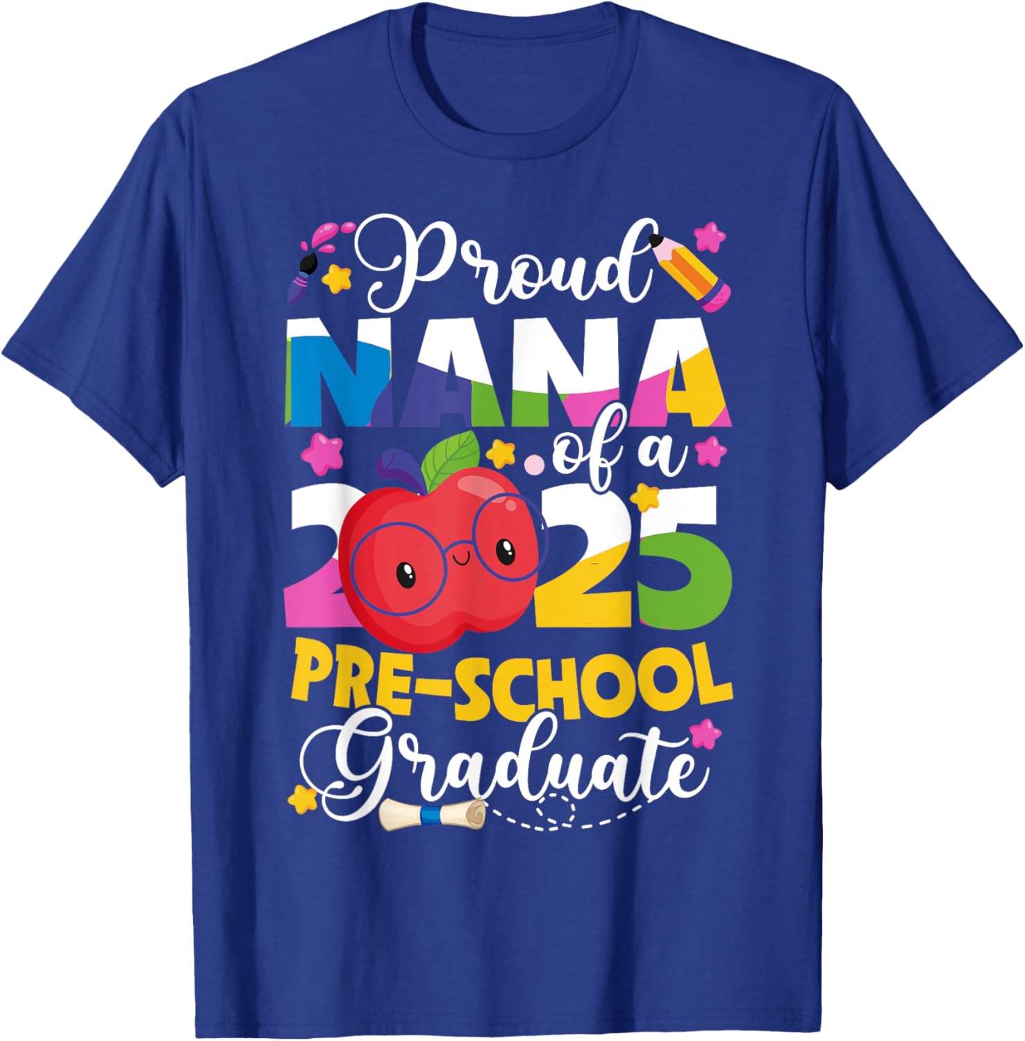 Proud Nana 2025 Pre-K Graduate T-Shirt for Celebrating Graduation Day - 8