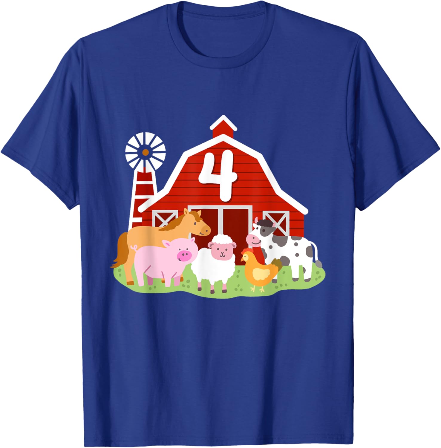 Adorable 4th Birthday Farm Animals T-Shirt for Boys Toddler Party Fun - 24