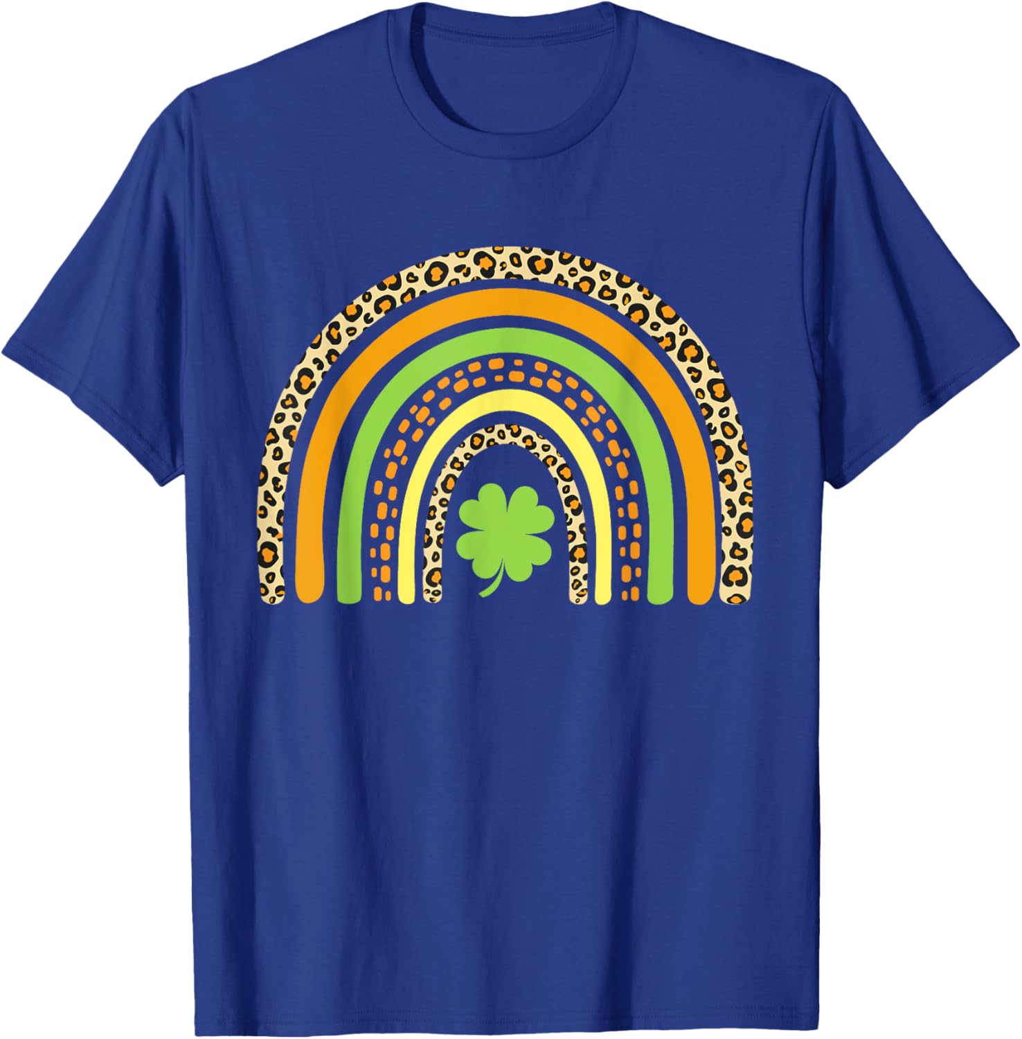 St Patrick's Day Leopard Rainbow Clover T-Shirt for Festive Fun - 5