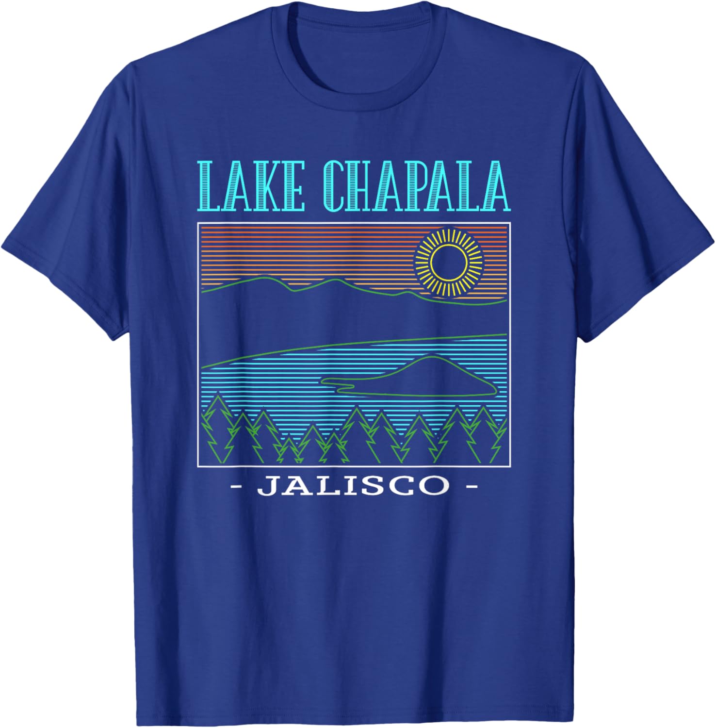 Lake Chapala Jalisco Mountains Vintage T-Shirt for Outdoor Lovers - 2