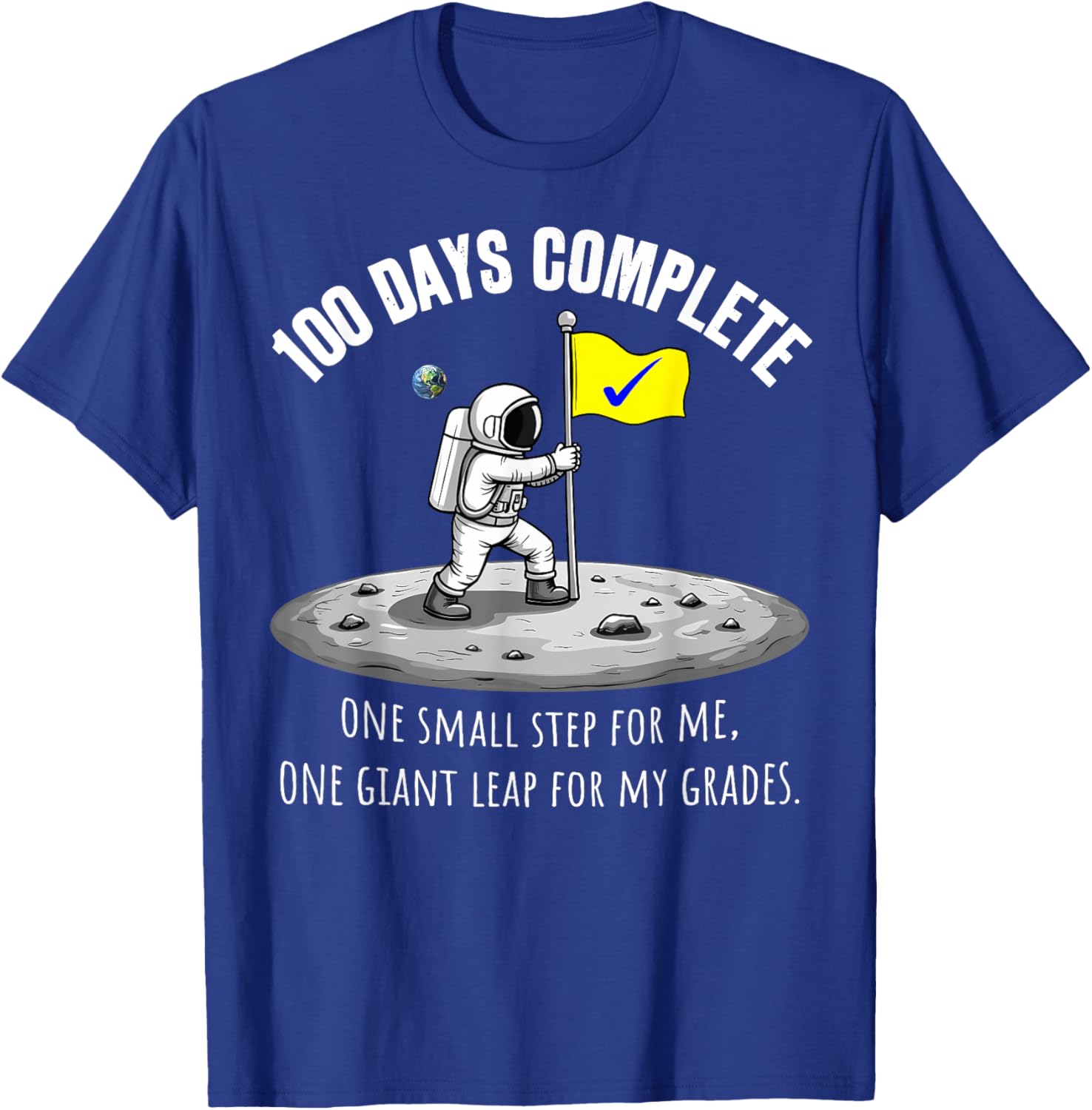 100th Day of School Astronaut on Moon T-Shirt for Kids Fun Celebration - 14