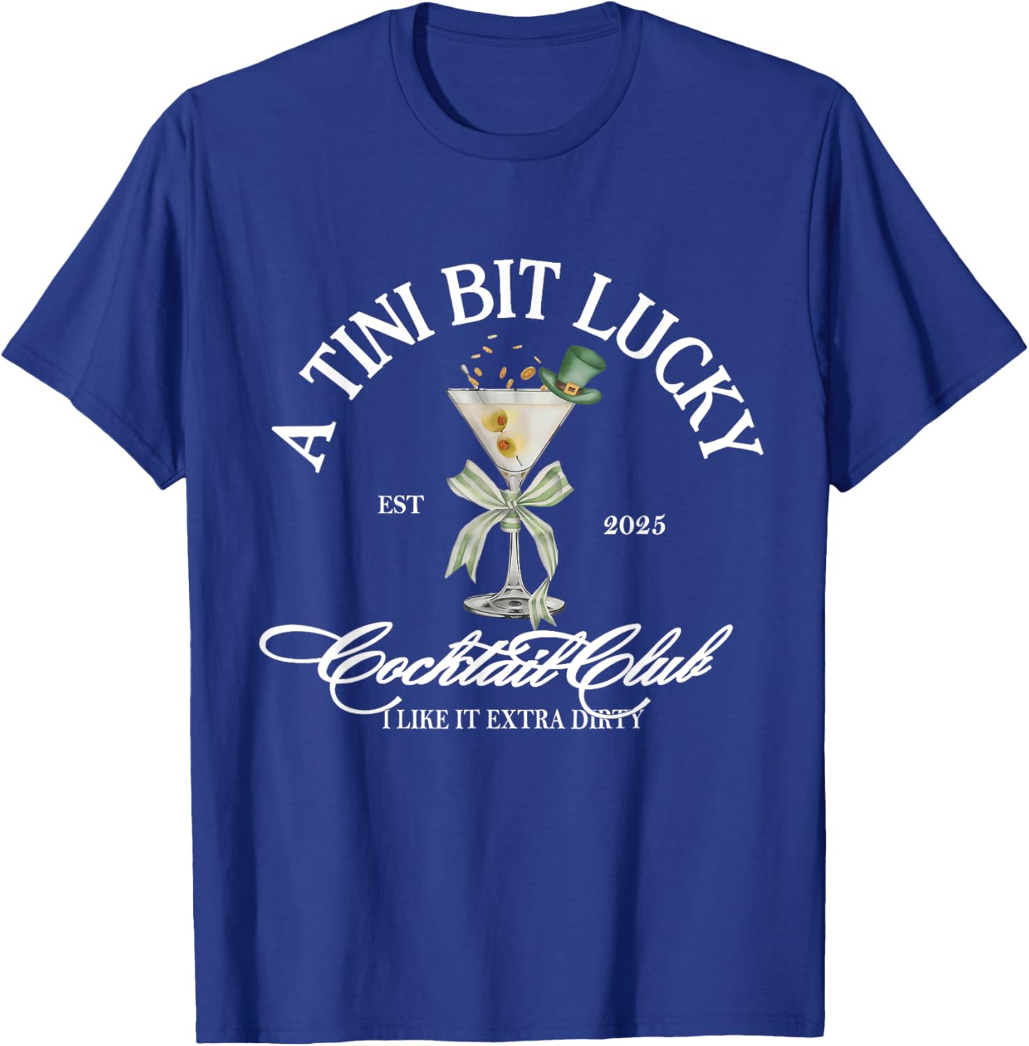 Vintage A Tiny Bit Lucky Cocktail Club 2025 T-Shirt for Fun Nights - 2