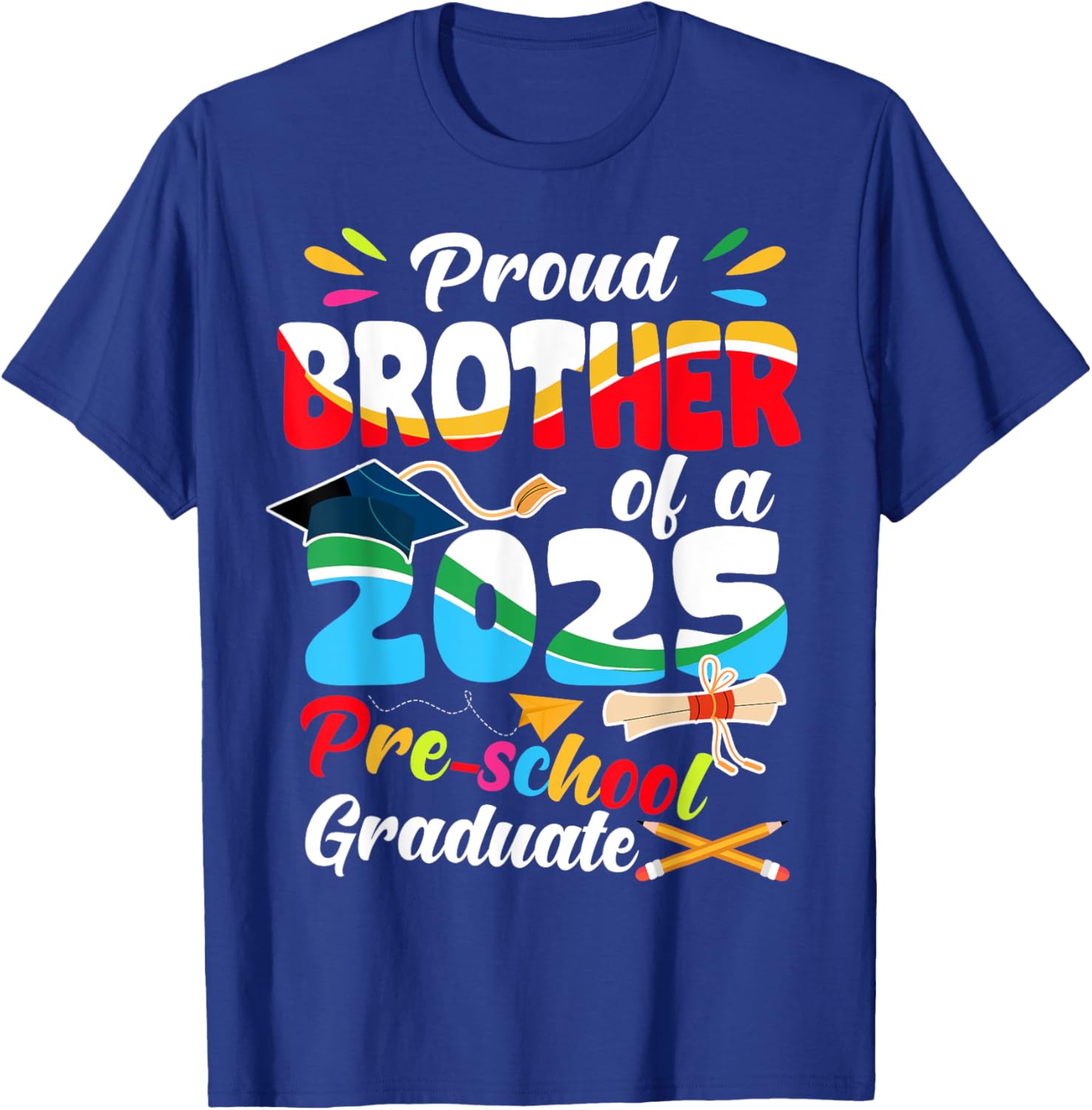 Proud Brother of Pre-K Graduate 2025 T-Shirt for Graduation Celebrations - 5