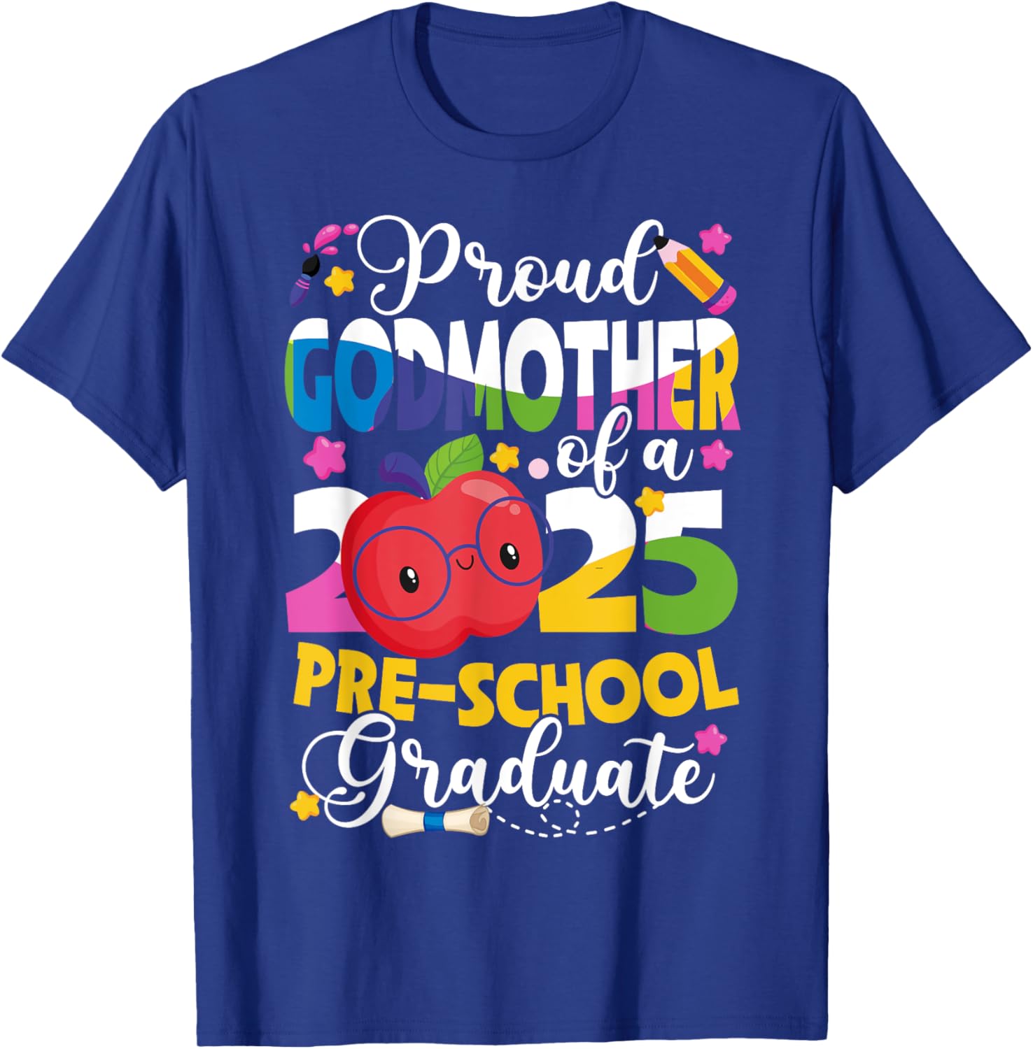 Proud Godmother of 2025 Pre-K Graduate T-Shirt for Celebration Fun - 1