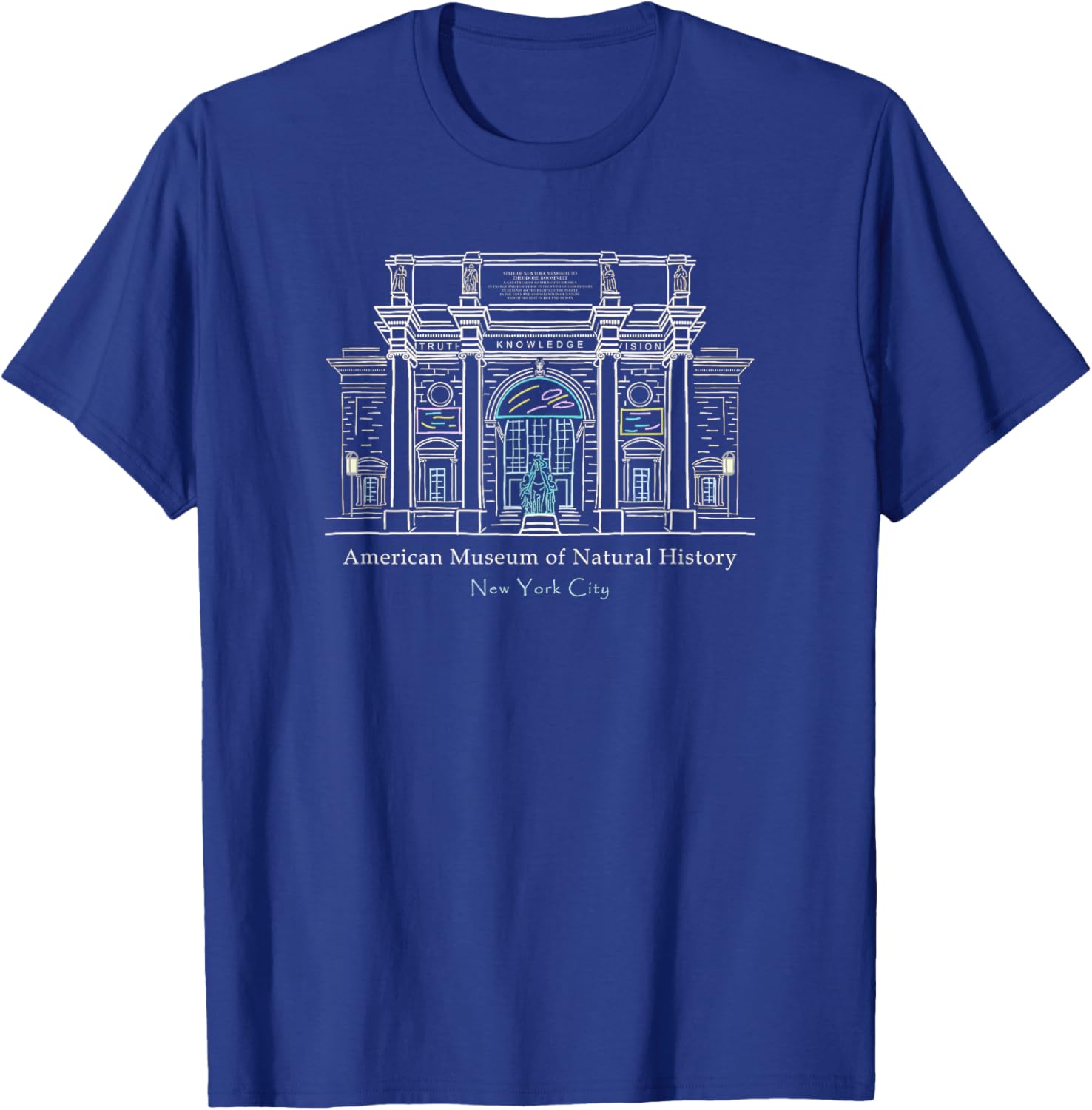 New York City American Museum of Natural History Drawing T-Shirt - 8