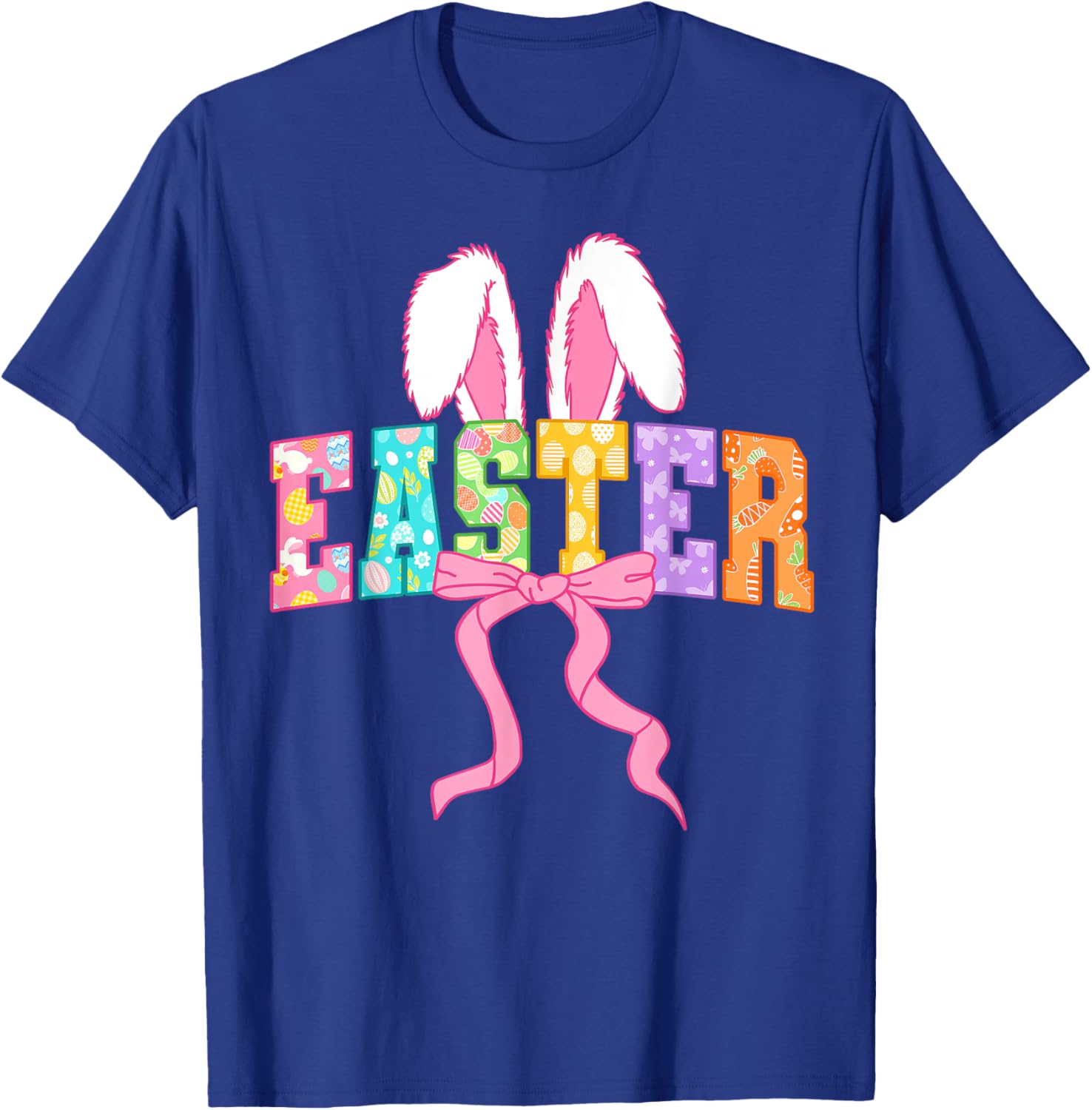 Happy Easter Coquette Bow Bunny Mama T-Shirt for Women and Girls - 24