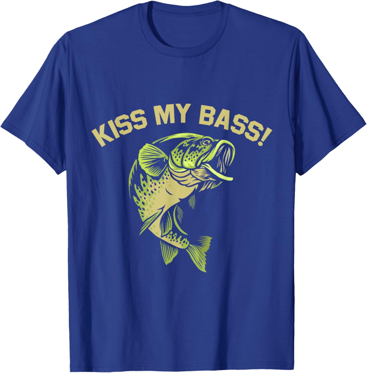Funny Bass Fishing Lover T-Shirt - Kiss My Fish Fisherman Gift - 1