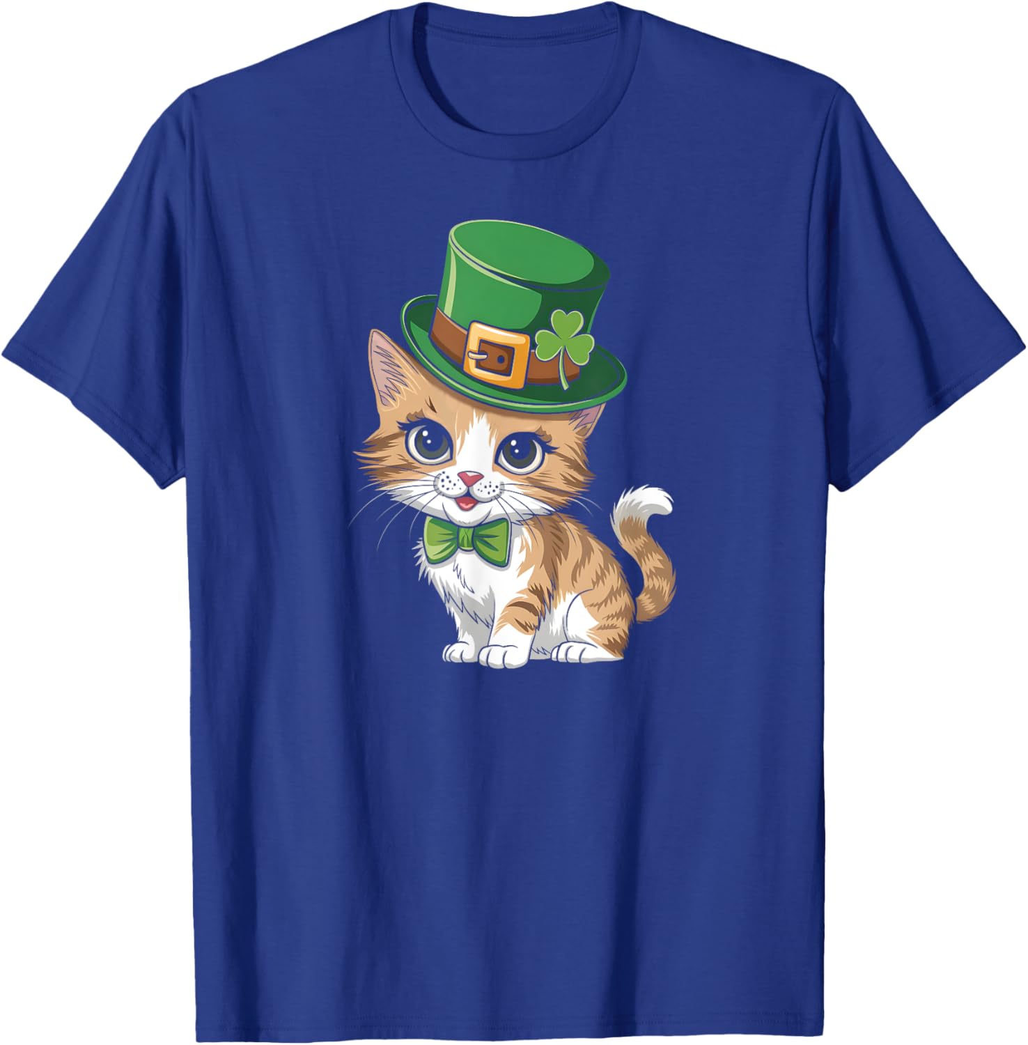 Lucky Shamrock Cat St Patricks Day T-Shirt for Women Girls and Toddlers - 1