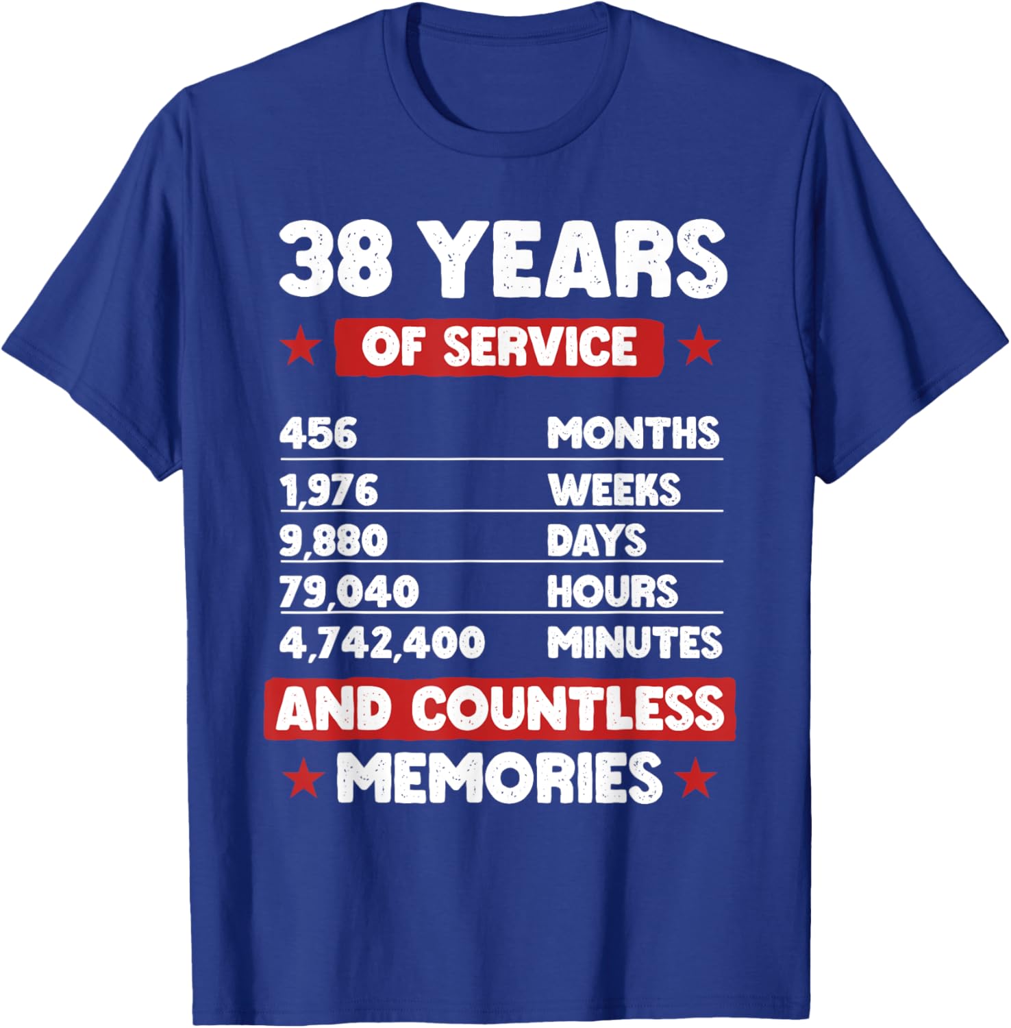 38 Years of Service Retirement T-Shirt for Men and Women Gift Idea - 10