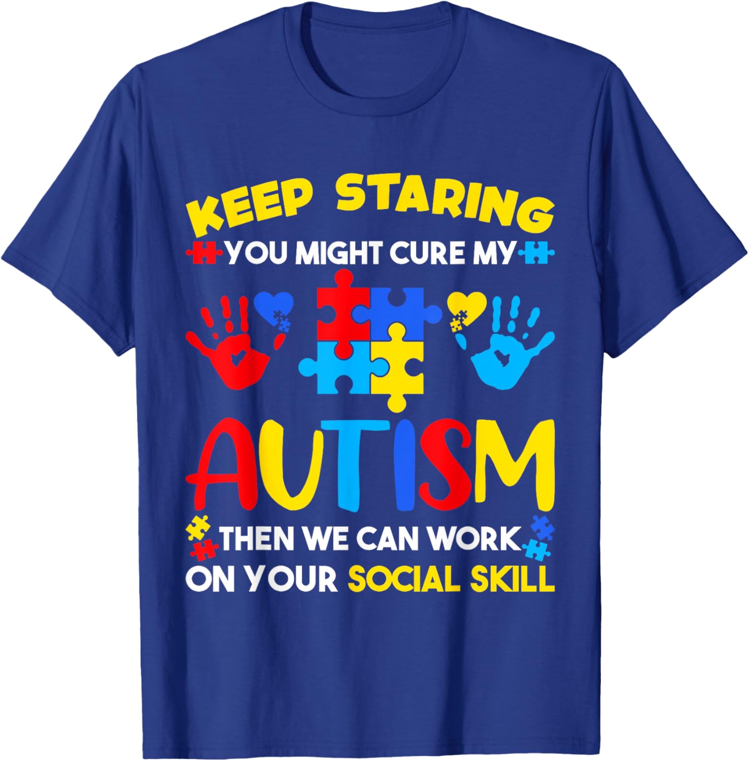 Keep Staring You Might Cure My Autism Awareness Kids T-Shirt for Positive Vibes - 12