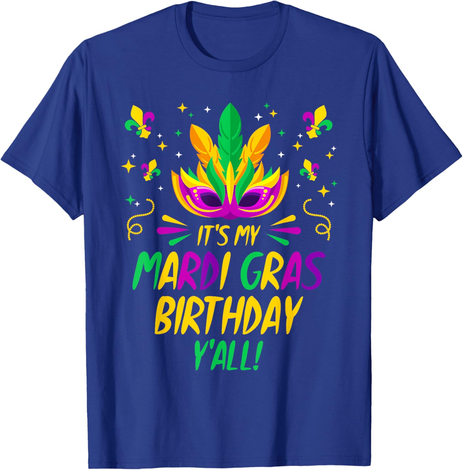 Mardi Gras Birthday T-Shirt Fun Celebration Outfit for Birthday Party - 11