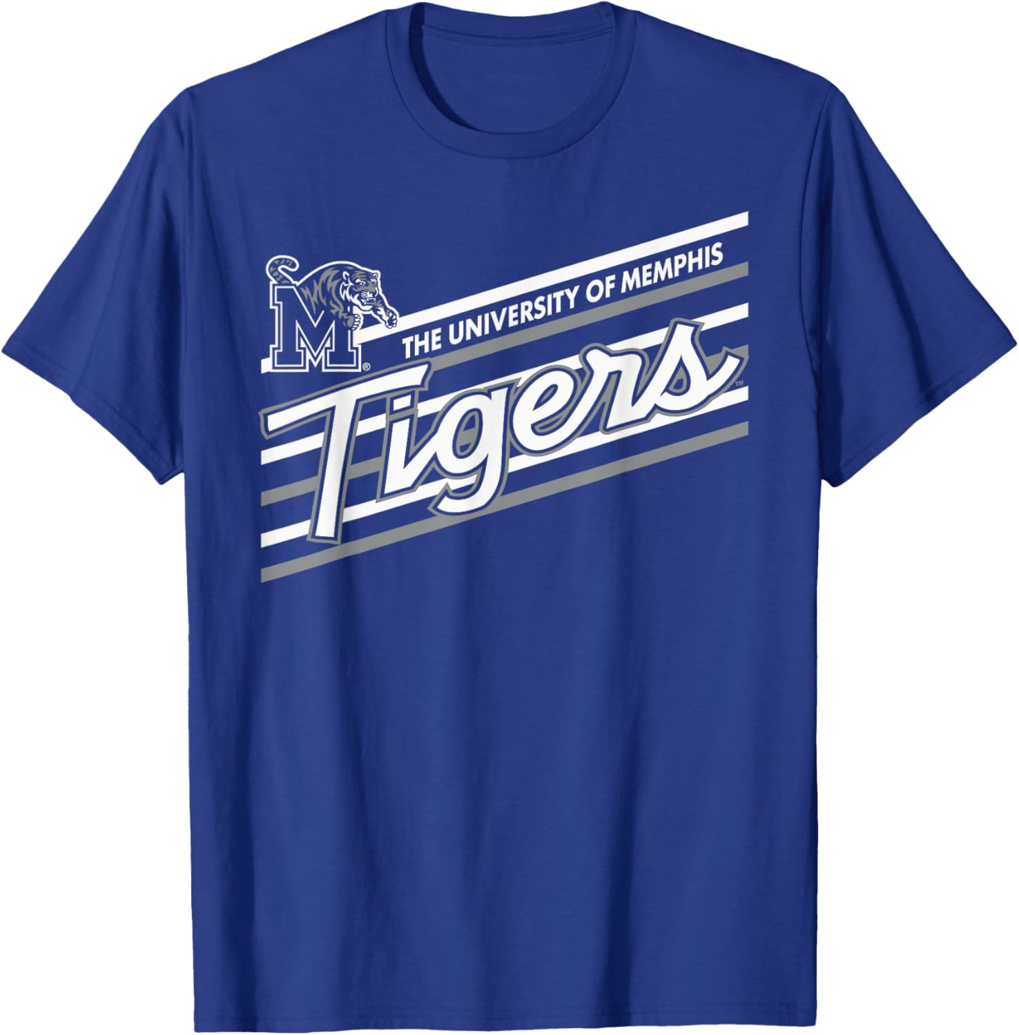 Memphis Tigers Retro Performer Blue T-Shirt for Sports Fans - 1