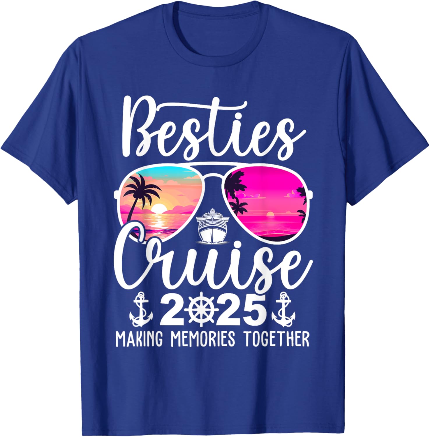 Besties Cruise 2025 Summer Vacation T-Shirt for Fun Travel Memories - 18