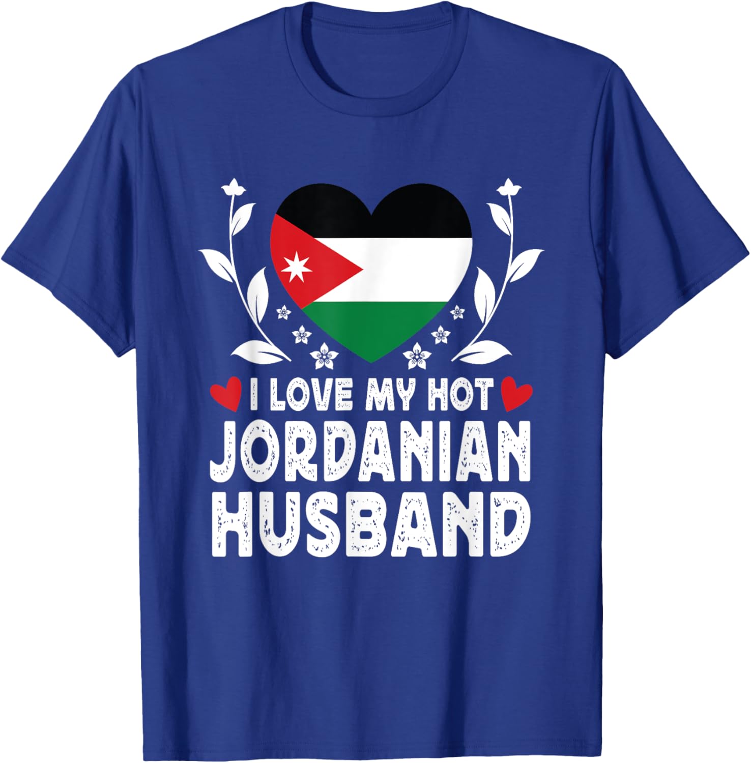 I Love My Hot Jordanian Husband T-Shirt with Jordan Flag Design - 5