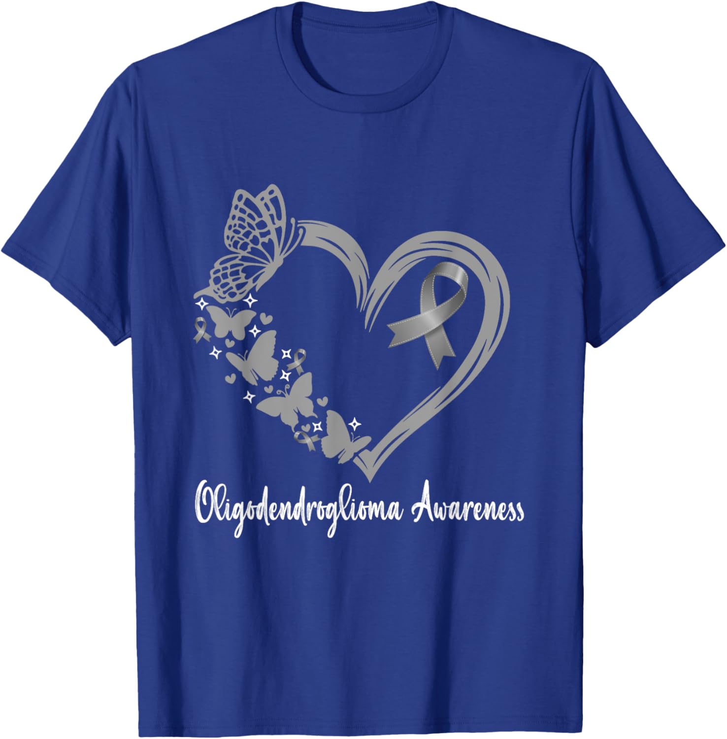 Oligodendroglioma Awareness Warrior Heart T-Shirt for Support & Unity - 9