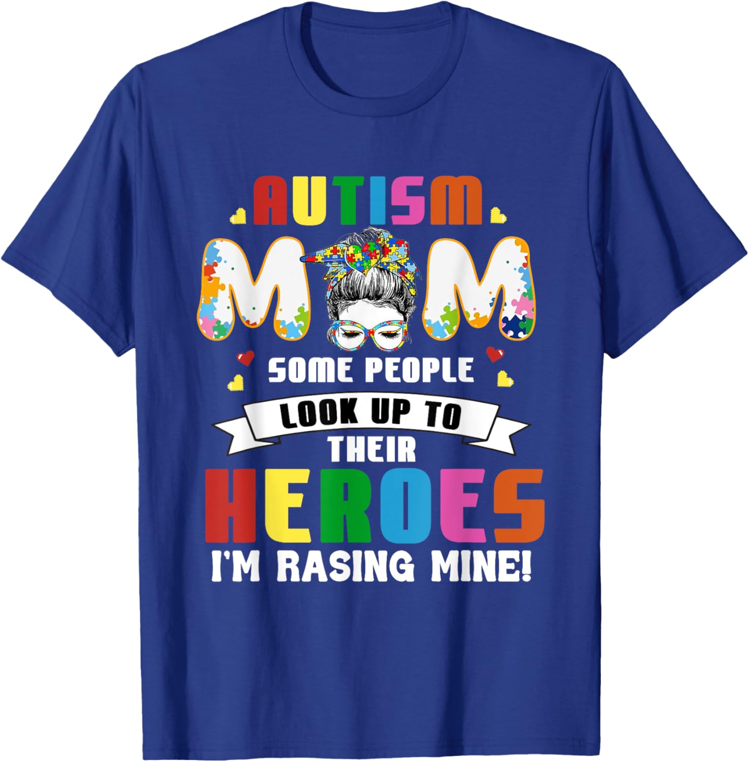 Autism Mom Raising a Hero T-Shirt for Supportive Mothers - 15