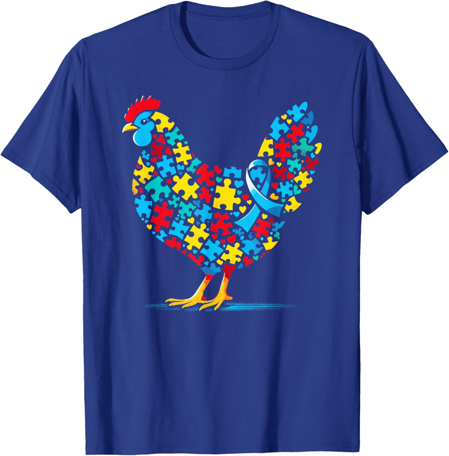 Autism Awareness Chicken Puzzle T-Shirt for Men, Women, Kids - 11