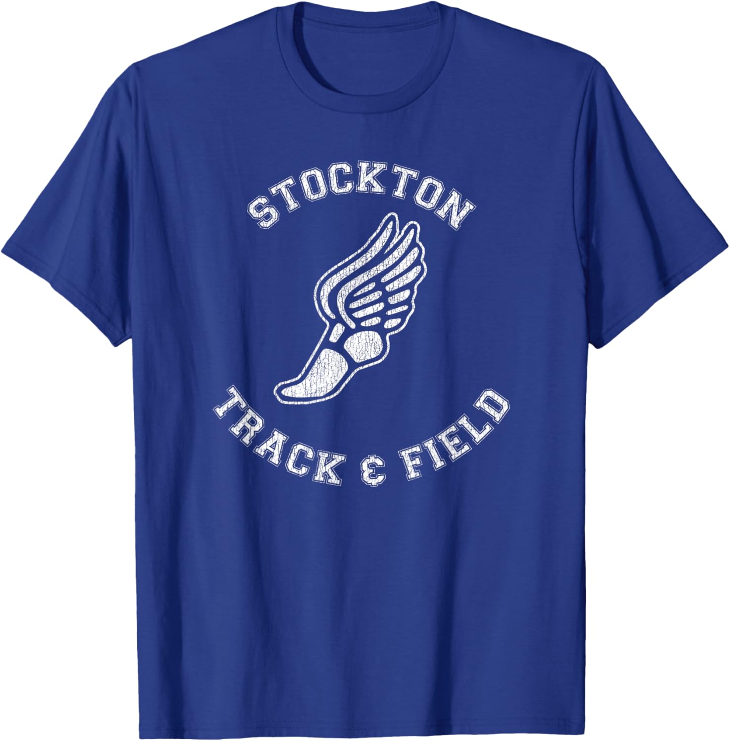 Stockton Track & Field Retro 80s Distressed T-Shirt for Casual Style - 27
