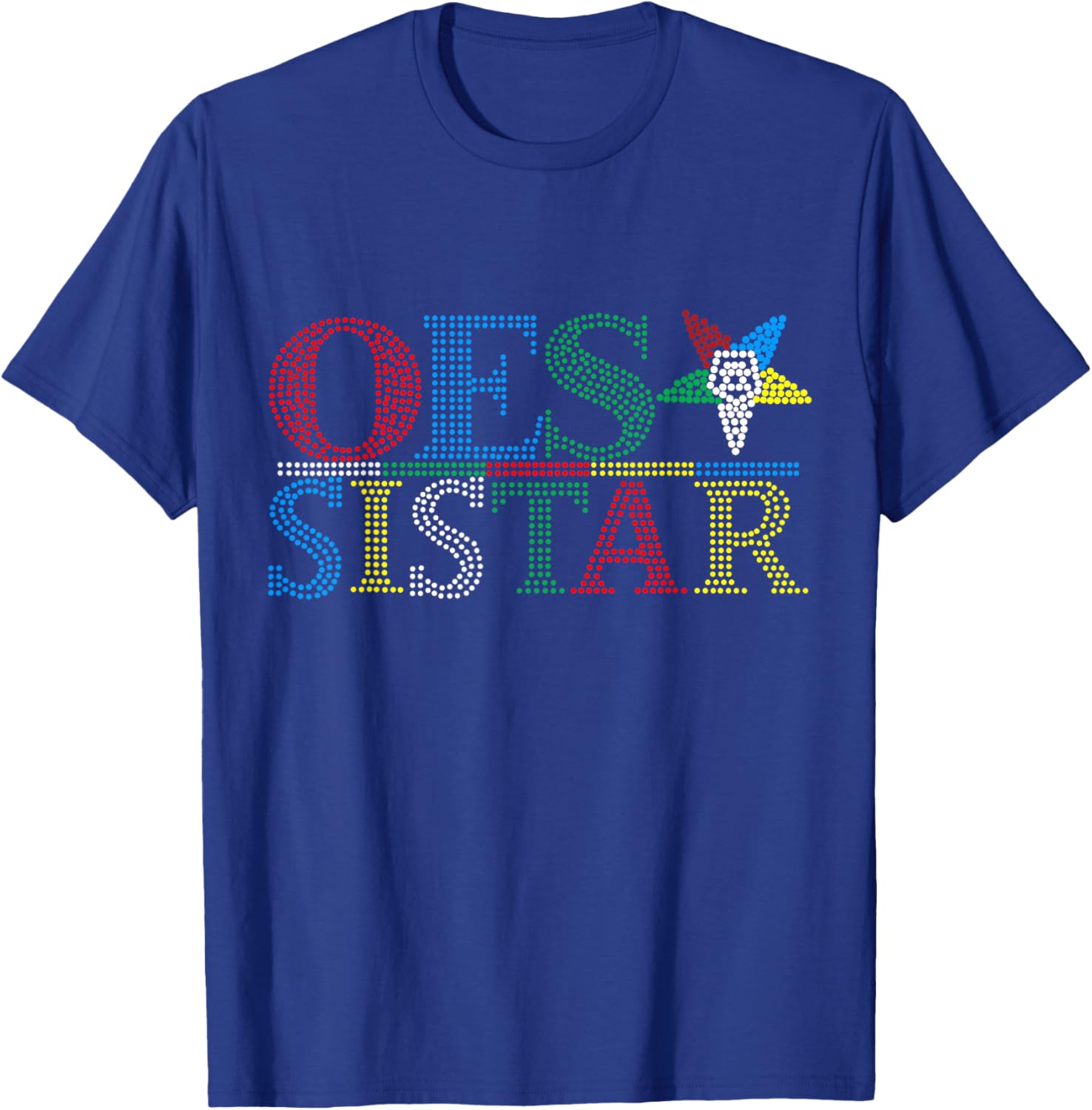OES Sistar Dot Print Design Order of the Eastern Star Sisters T-Shirt - 19