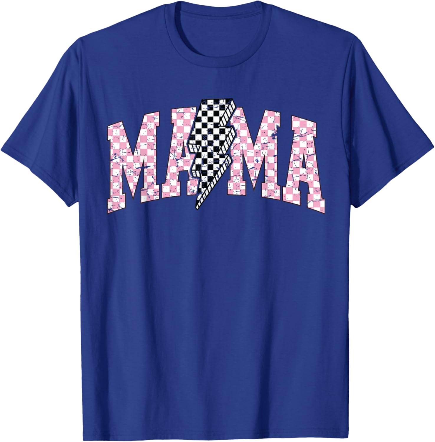 Retro Checkered Bolt Mama T-Shirt for Women, Men, Girls, and Kids - 6