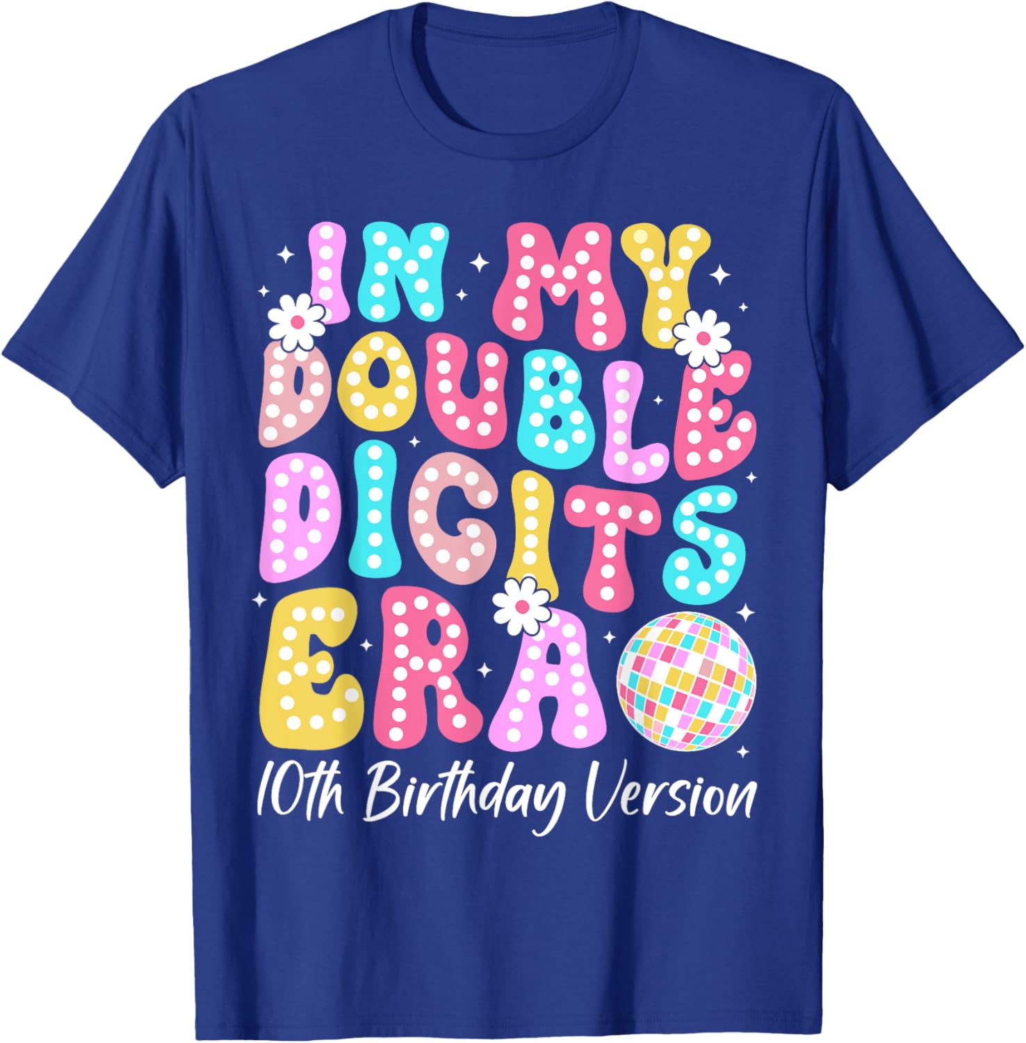 Retro 10th Birthday Girls T-Shirt In My Double Digits Era Design - 9