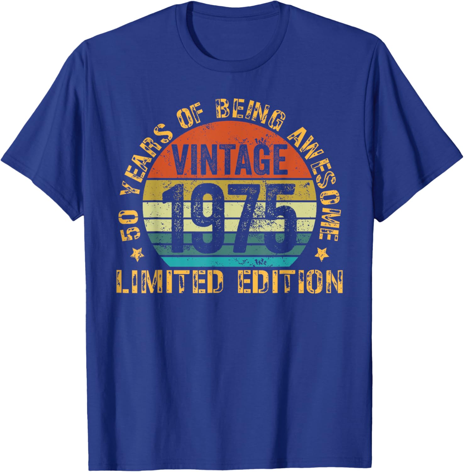 Vintage 50th Birthday T-Shirt for Men Born in 1975 - Celebrate 50 Years - 16