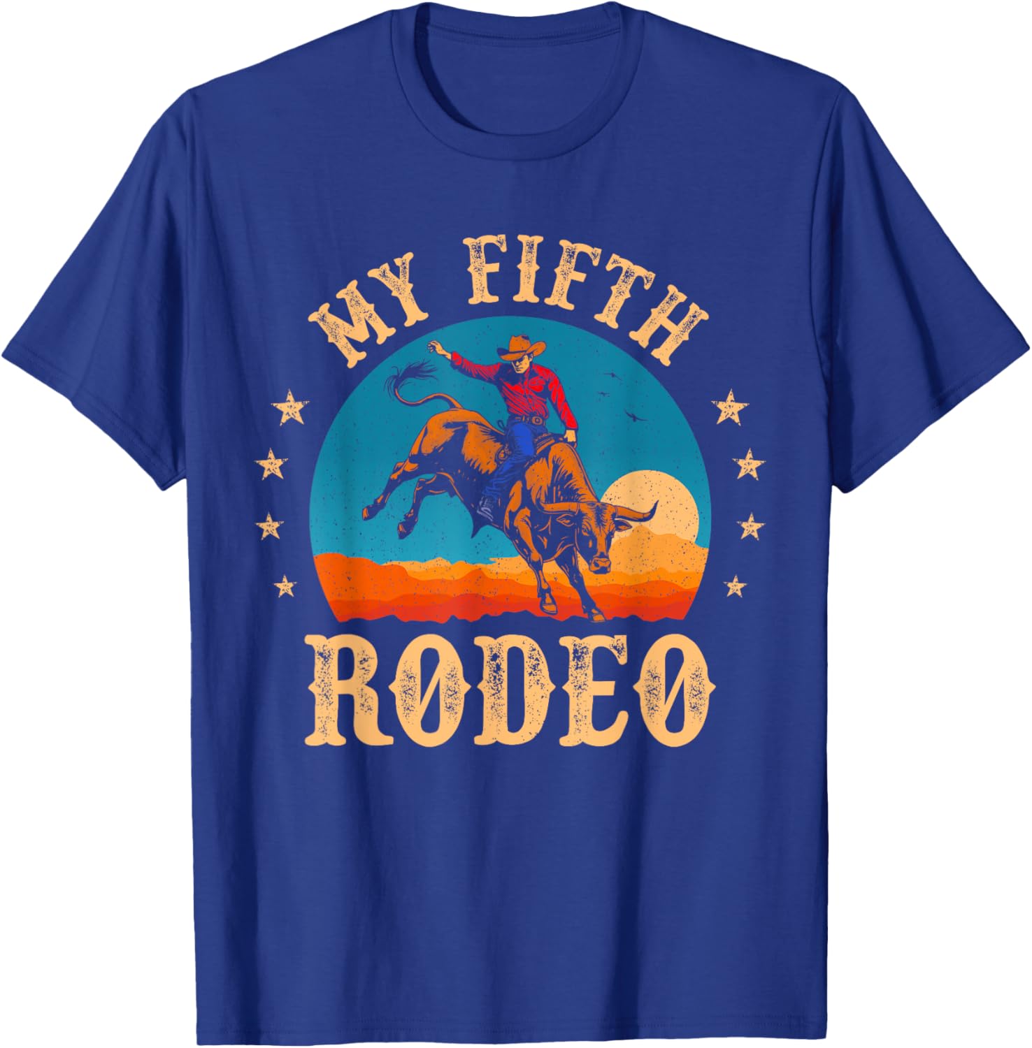 My Fifth Rodeo Cowboy Bull Riding T-Shirt for 5th Birthday Fun - 4