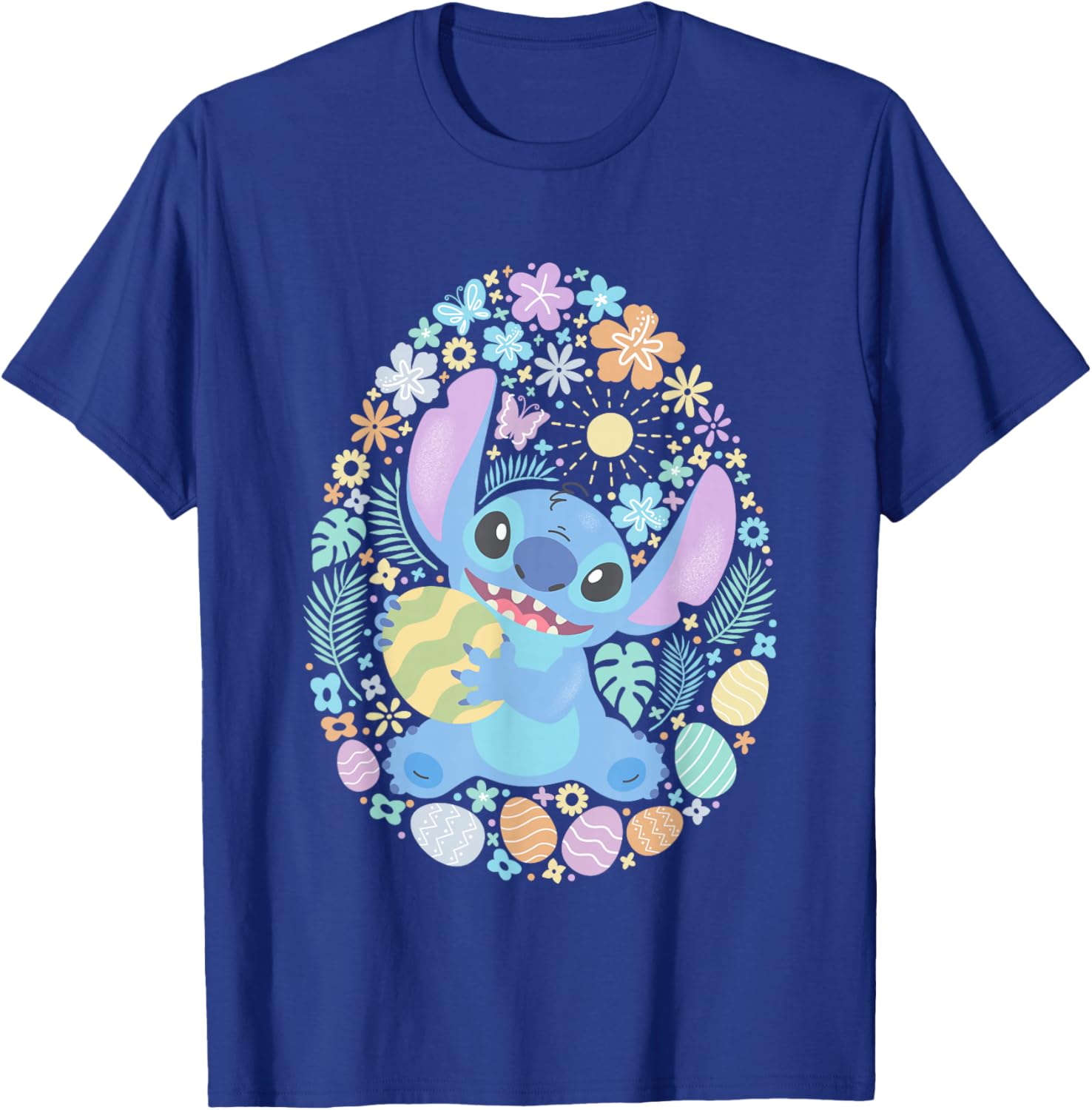 Disney Lilo & Stitch Easter Eggs Floral Portrait T-Shirt for Fans - 5