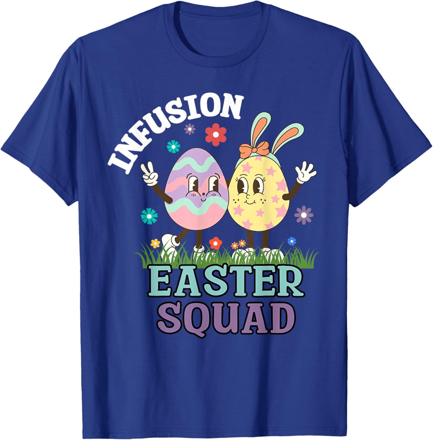 Infusion Nurse Easter Squad Bunny Eggs T-Shirt for Oncology Nurses - 21