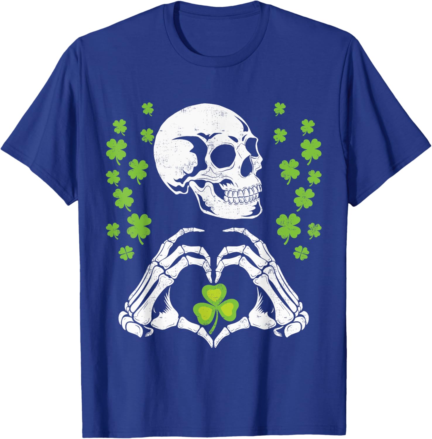 St Patrick's Day Skeleton Skull Heart Shamrock T-Shirt for Festive Fun - 20