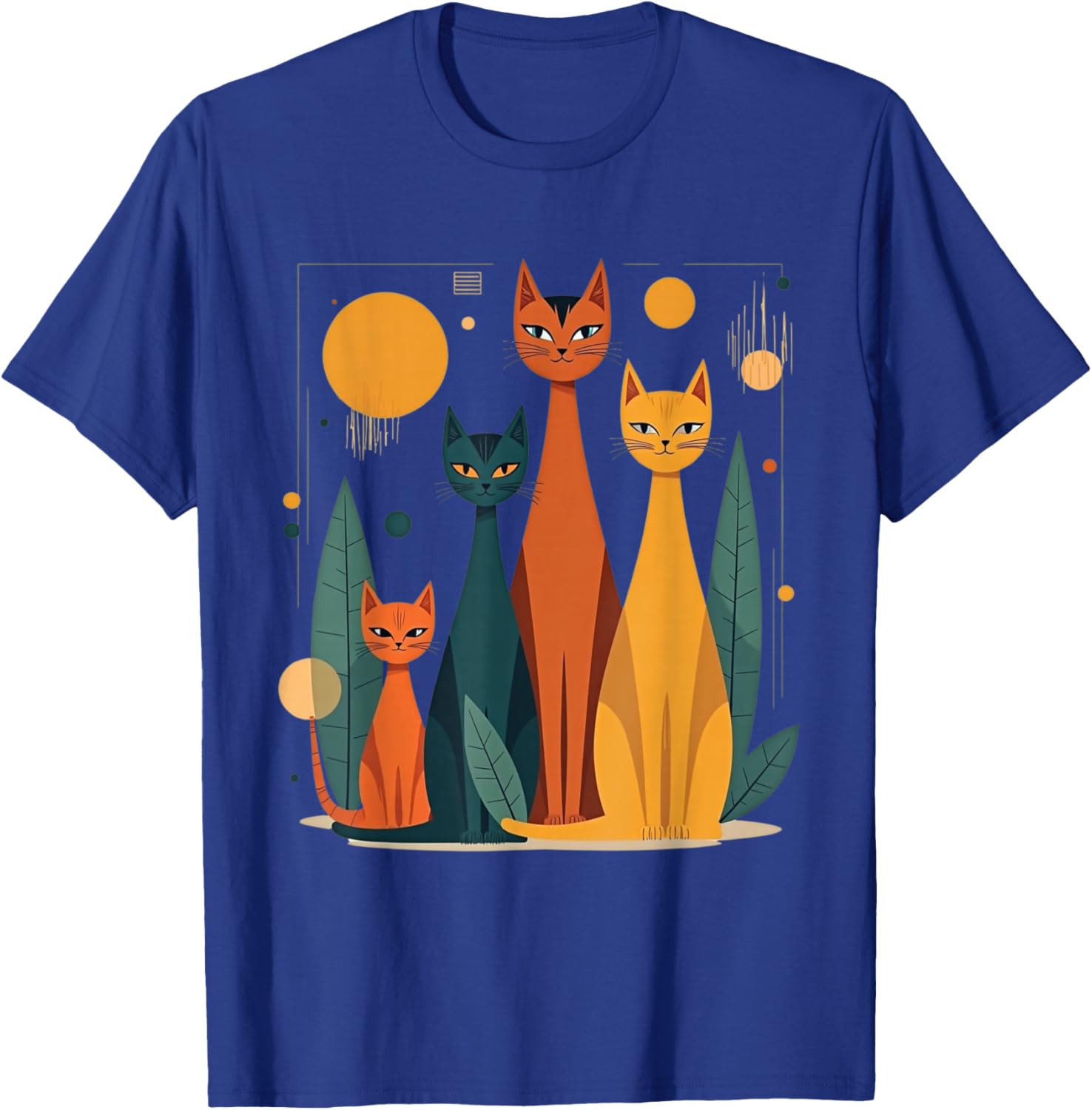 Vintage Retro Mid-Century Modern Cats T-Shirt in 50s 60s Style - 1