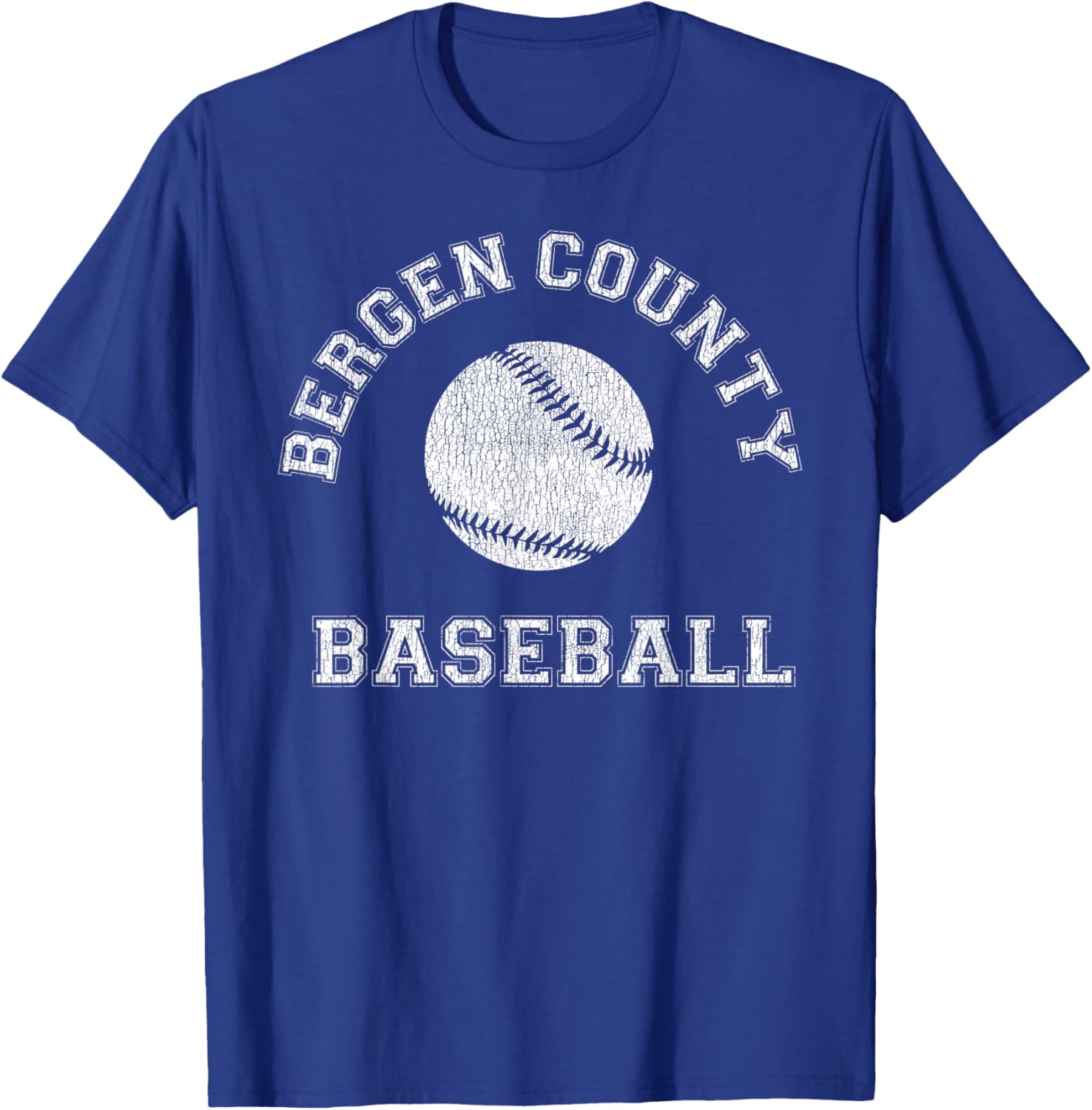 Bergen County Baseball Distressed Retro Classic T-Shirt for Fans - 16